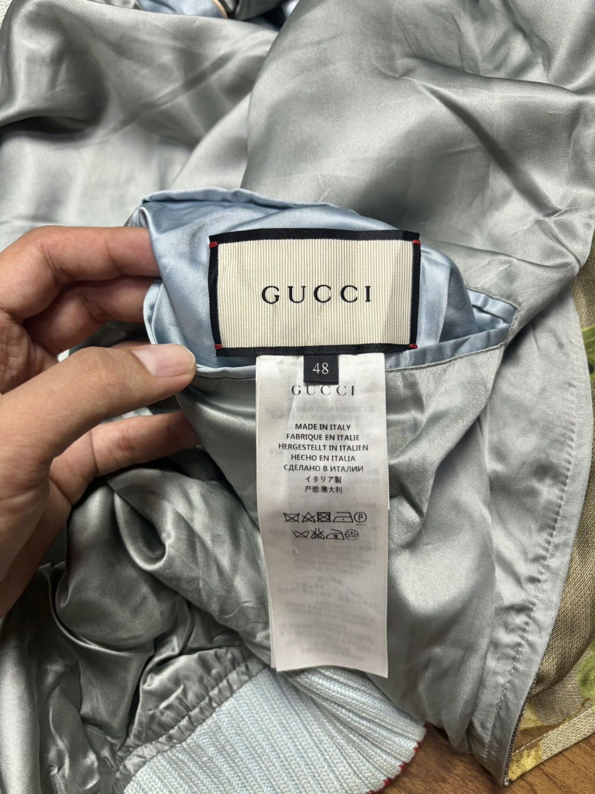 Gucci FREE TAX! Gucci Bloom Floral Silk Reversible Bomber Jacket Size US M / EU 48-50 / 2 - 13 Thumbnail