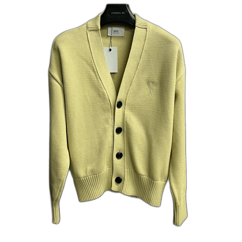AMI Beige V-Neck Long Sleeve Knit Cardigan Size US M / EU 48-50 / 2 - 1 Thumbnail
