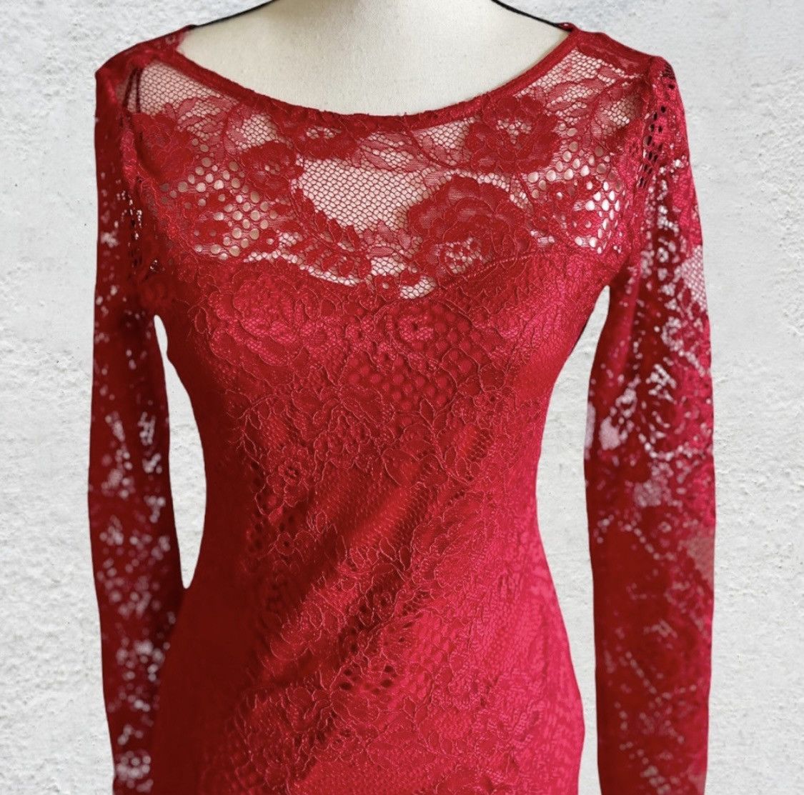 H&M LONG SLEEVE FLORAL LACE EMBROIDERED V BACK COCKTAIL DRESS Size M / US 6-8 / IT 42-44 - 2 Thumbnail
