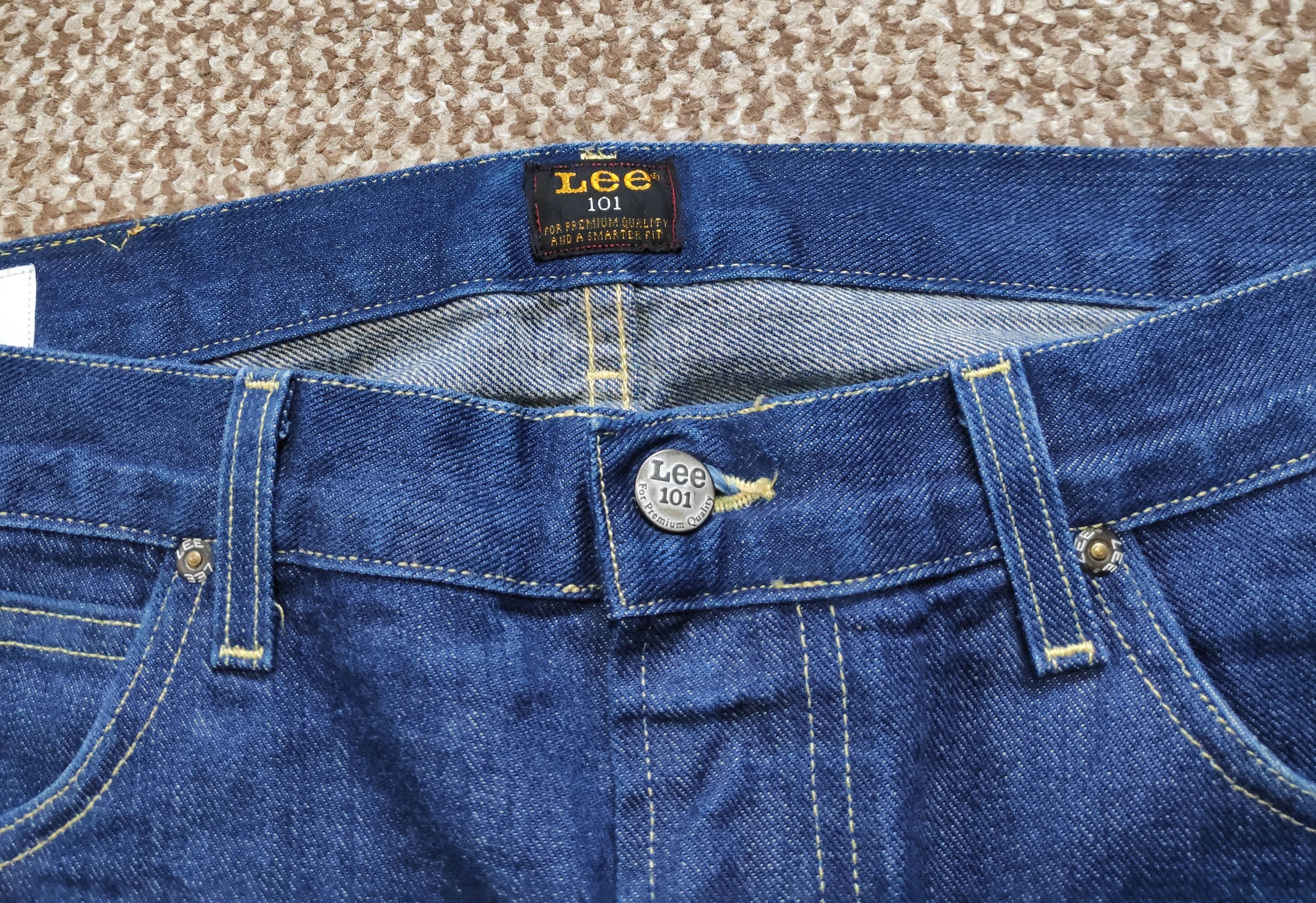 Lee Lee 101 Rider Selvedge Left Hand Twill Indigo Denim Jeans Size US 34 / EU 50 - 5 Thumbnail