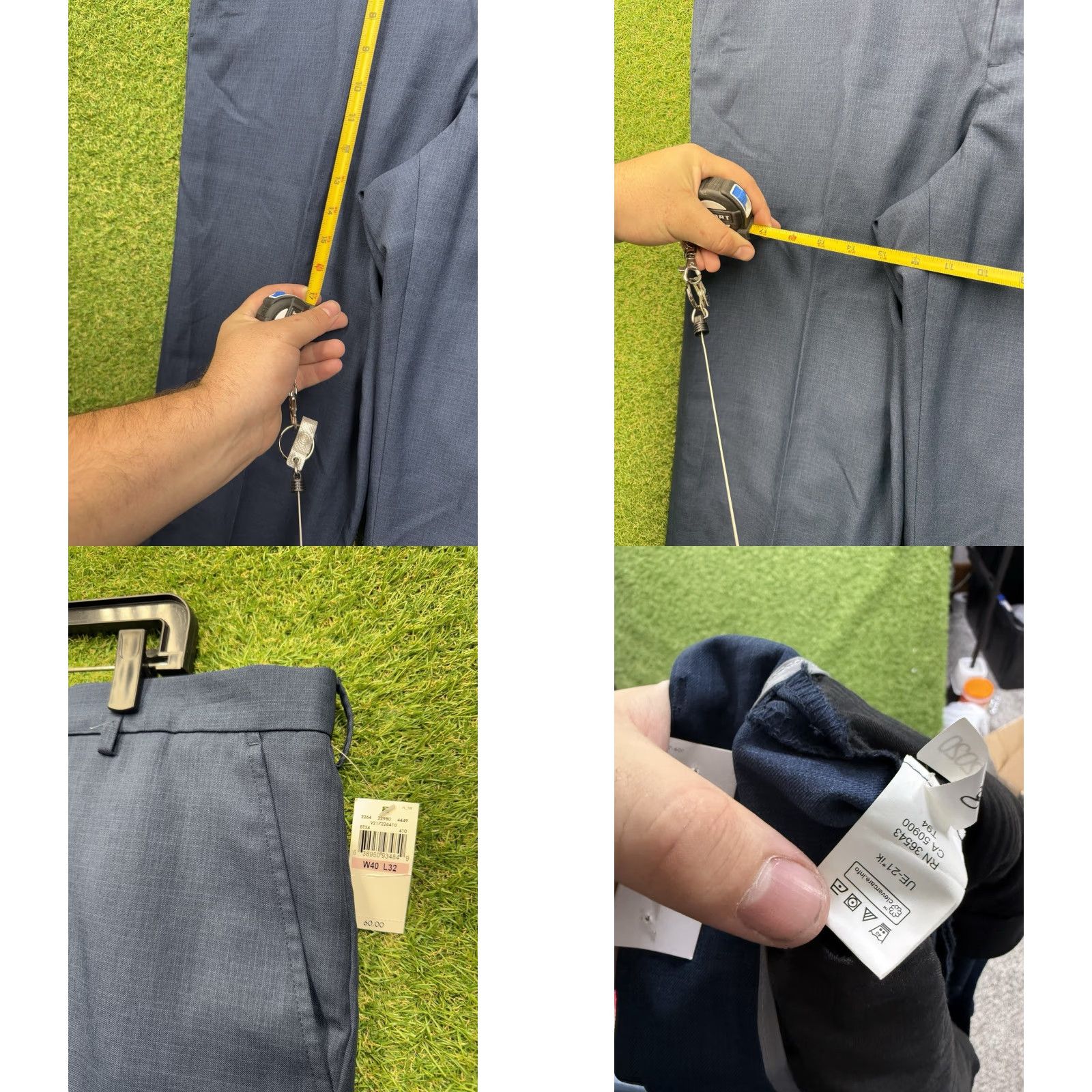 Van Heusen Traveler Dress Pants Mens 40x32 Navy Blue Slim Fit Wicking Flex  NWT - threedaughtersproperties.com