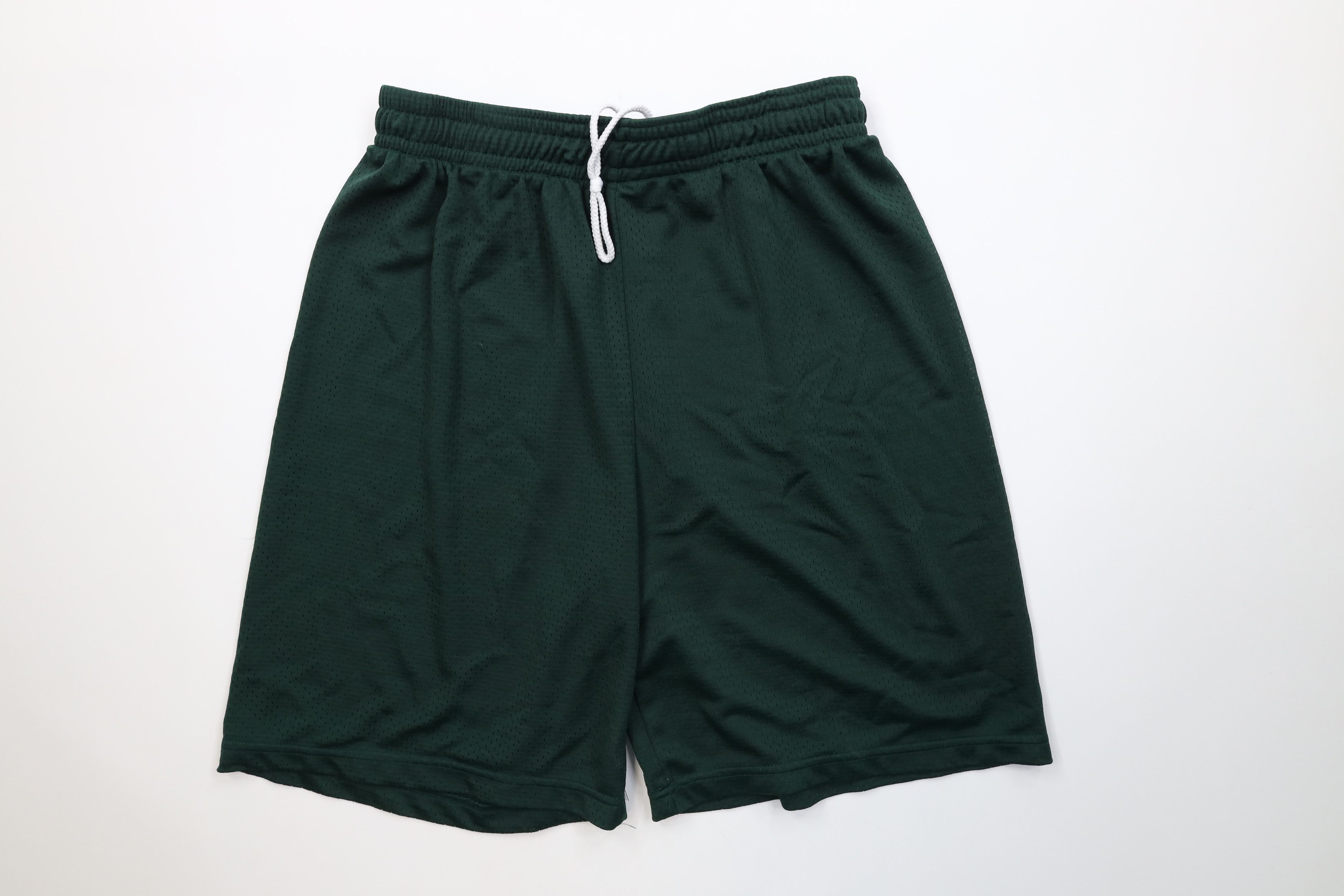 Vintage Vintage 90s Streetwear Blank Above Knee Mesh Shorts Green Size US 34 / EU 50 - 1 Thumbnail