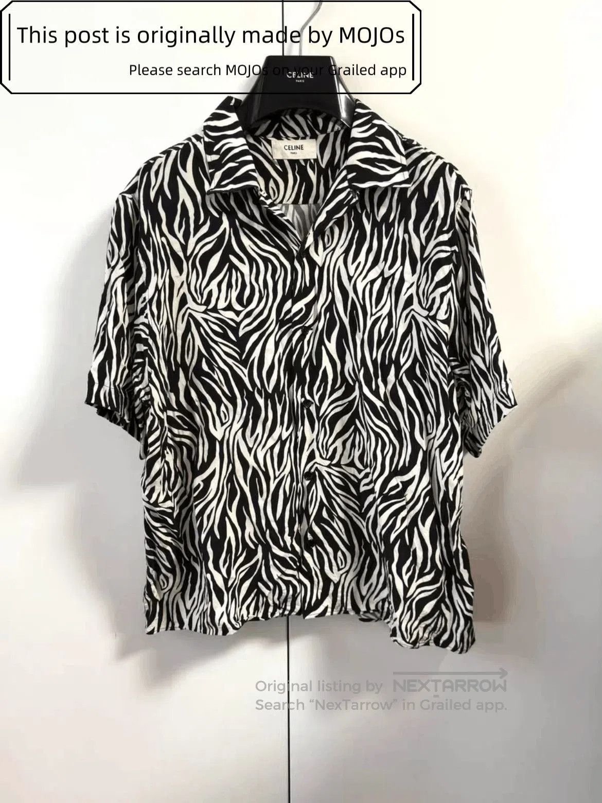 Celine Sz 41 Celine Zebra Print S/S Shirt Size US L / EU 52-54 / 3 - 1 Thumbnail