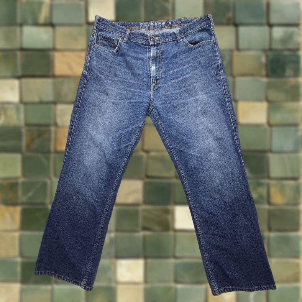 Dockers VINTAGE Dockers D3 Classic Fit Jeans Mens 38 x 30 Dark Distressed 2000s Denim Size US 38 / EU 54 - 1 Thumbnail