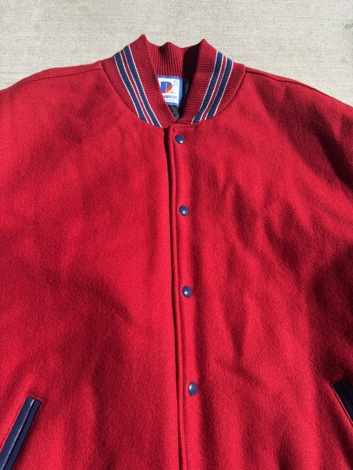 Rennoc VTG RENNOC RED NAVY BLUE WOOL VARSITY BOMBER JACKET XXL 2XL Size US XXL / EU 58 / 5 - 2 Thumbnail