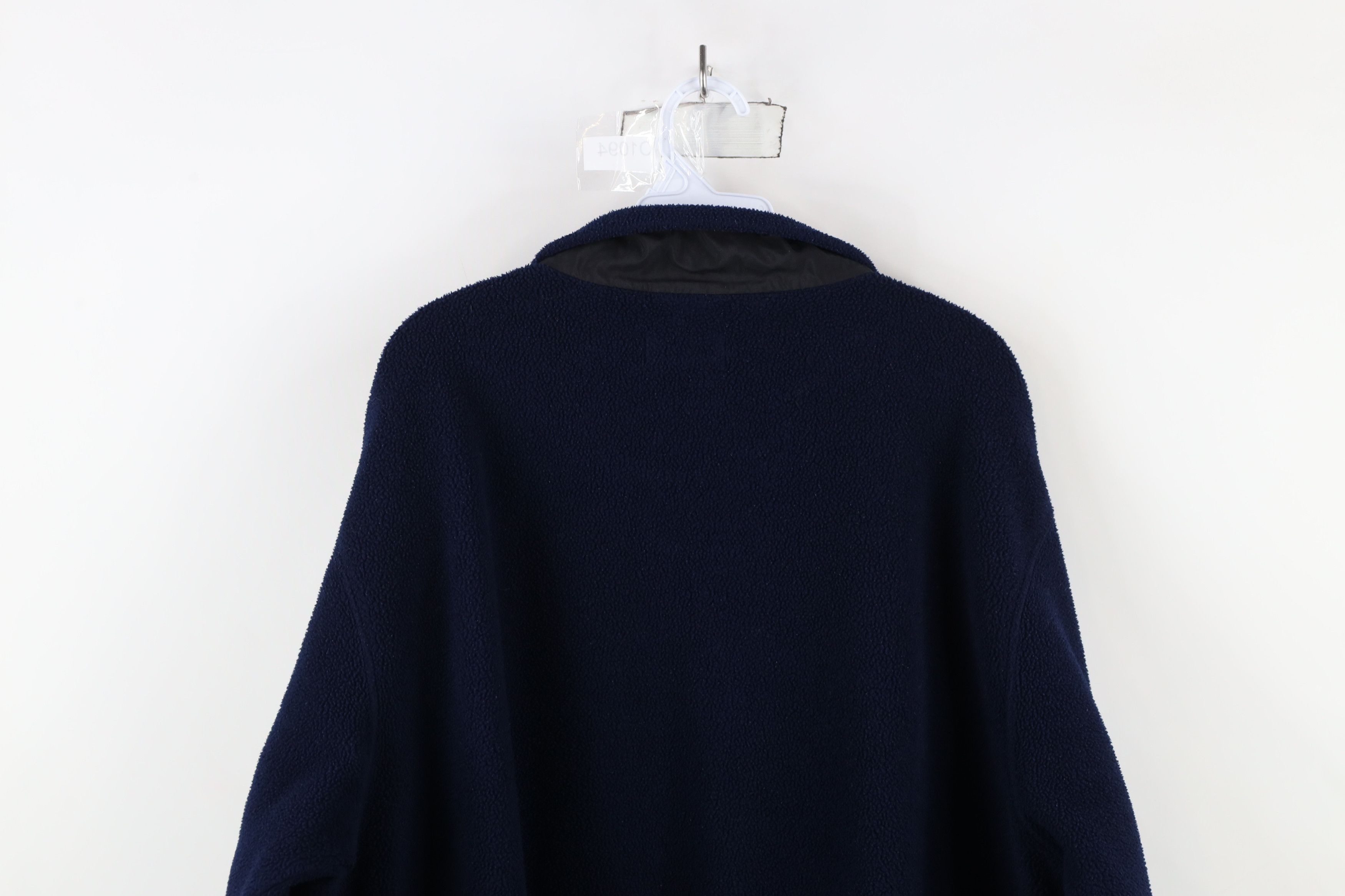 Lands' End × Vintage Vintage 90s Lands End Faded Full Zip Fleece Jacket Navy Blue Size US XXL / EU 58 / 5 - 11 Thumbnail