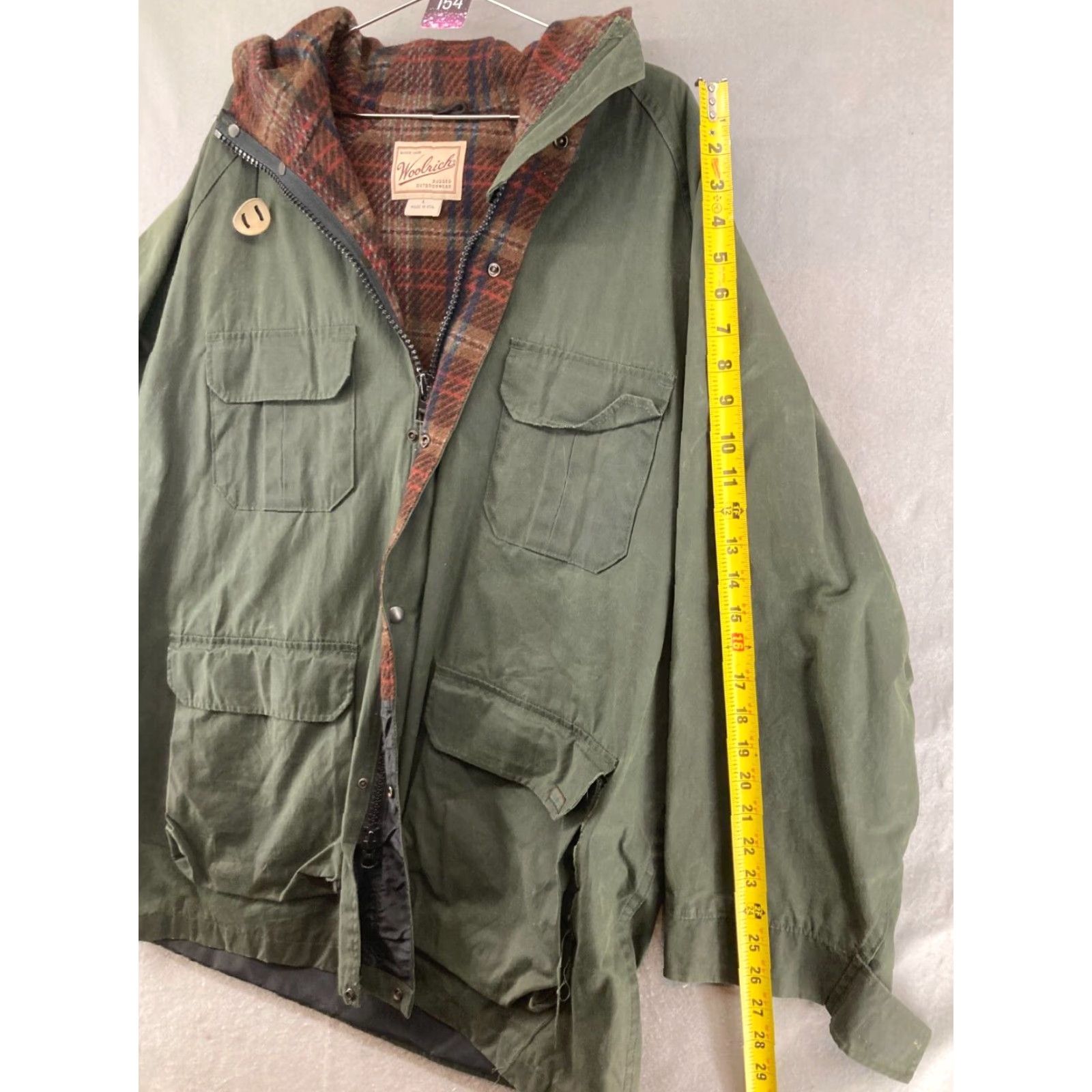 Vintage Woolrich Parka Mens Large Beige Flannel Lined Jacket Coat USA Adult Men VINTAGE Size US L / EU 52-54 / 3 - 4 Thumbnail