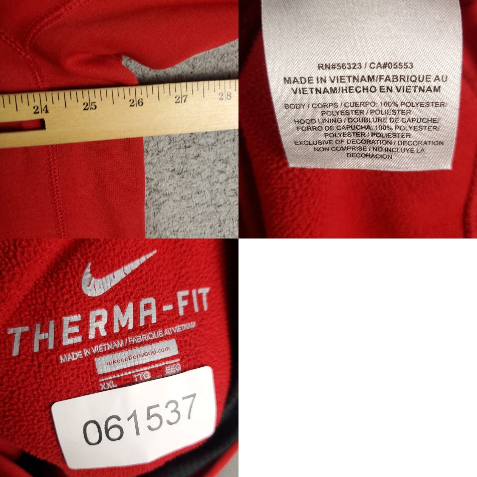 Nike Nike Hoodie Mens 2XL Red Therma Fit Pullover Sweatshirt Sweatshirt Hoodie Size US XXL / EU 58 / 5 - 8 Thumbnail