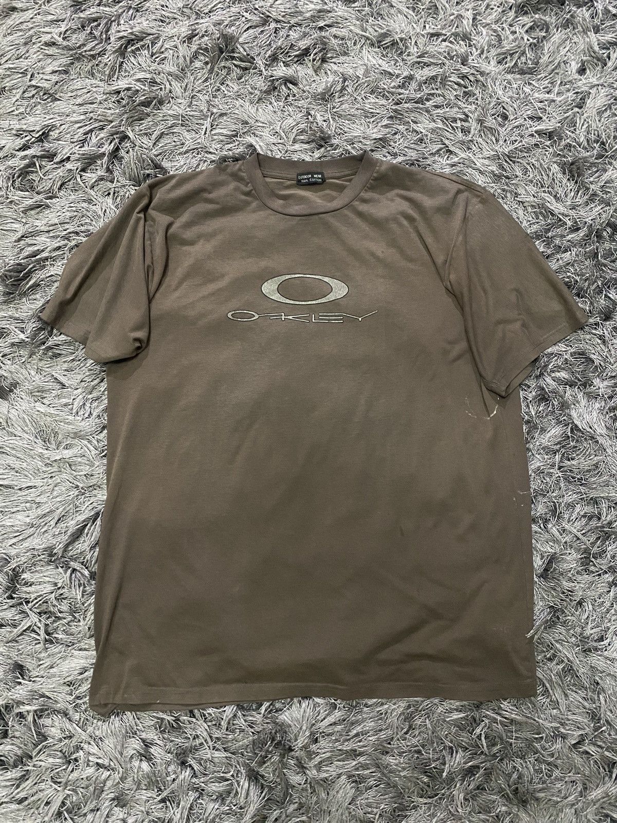 image of Rare Oakley Vintage Tee in Brown, Men's (Size XL)