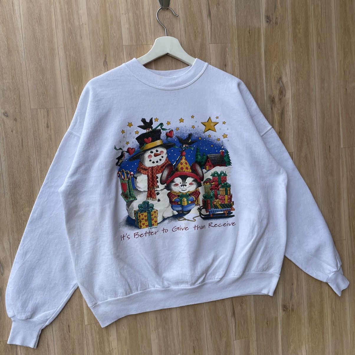 Vintage Vintage Snowman Graphic Christmas Days Pullover Sweatshirt Size US XL / EU 56 / 4 - 2 Thumbnail
