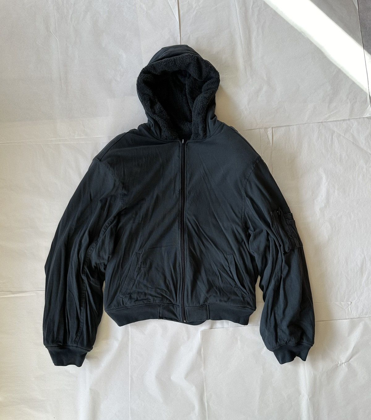 image of Greg Ross Reversible Towel Bomber in Navy, Men's (Size Medium)