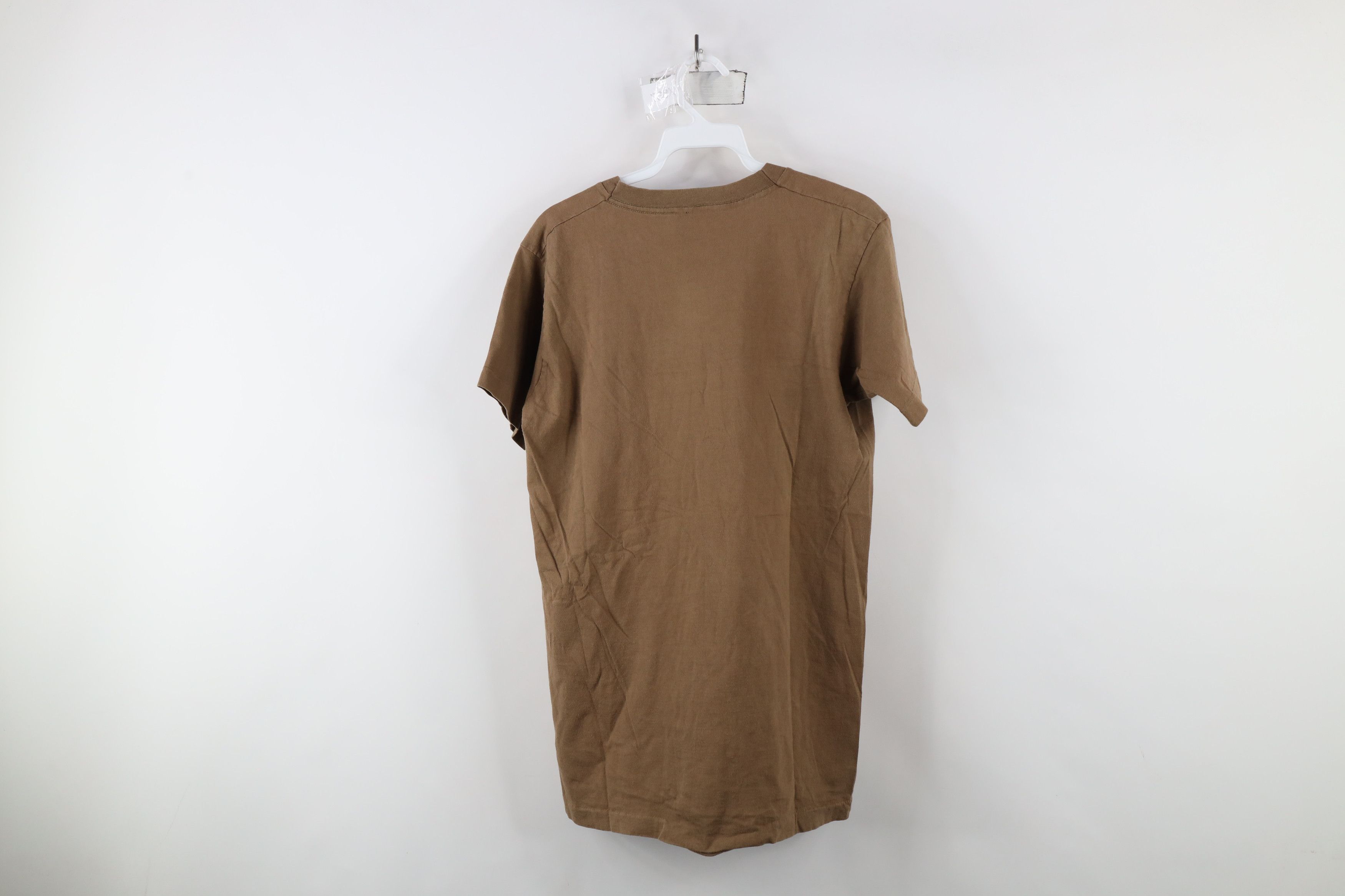 Vintage Vintage 90s Streetwear Blank Cotton T-Shirt Brown USA Size US S / EU 44-46 / 1 - 10 Thumbnail