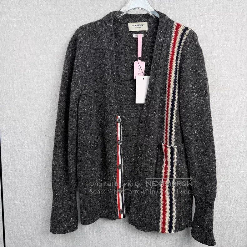 Thom Browne Thom Browne Gray V-neck knit sweater Size US S / EU 44-46 / 1 - 1 Thumbnail