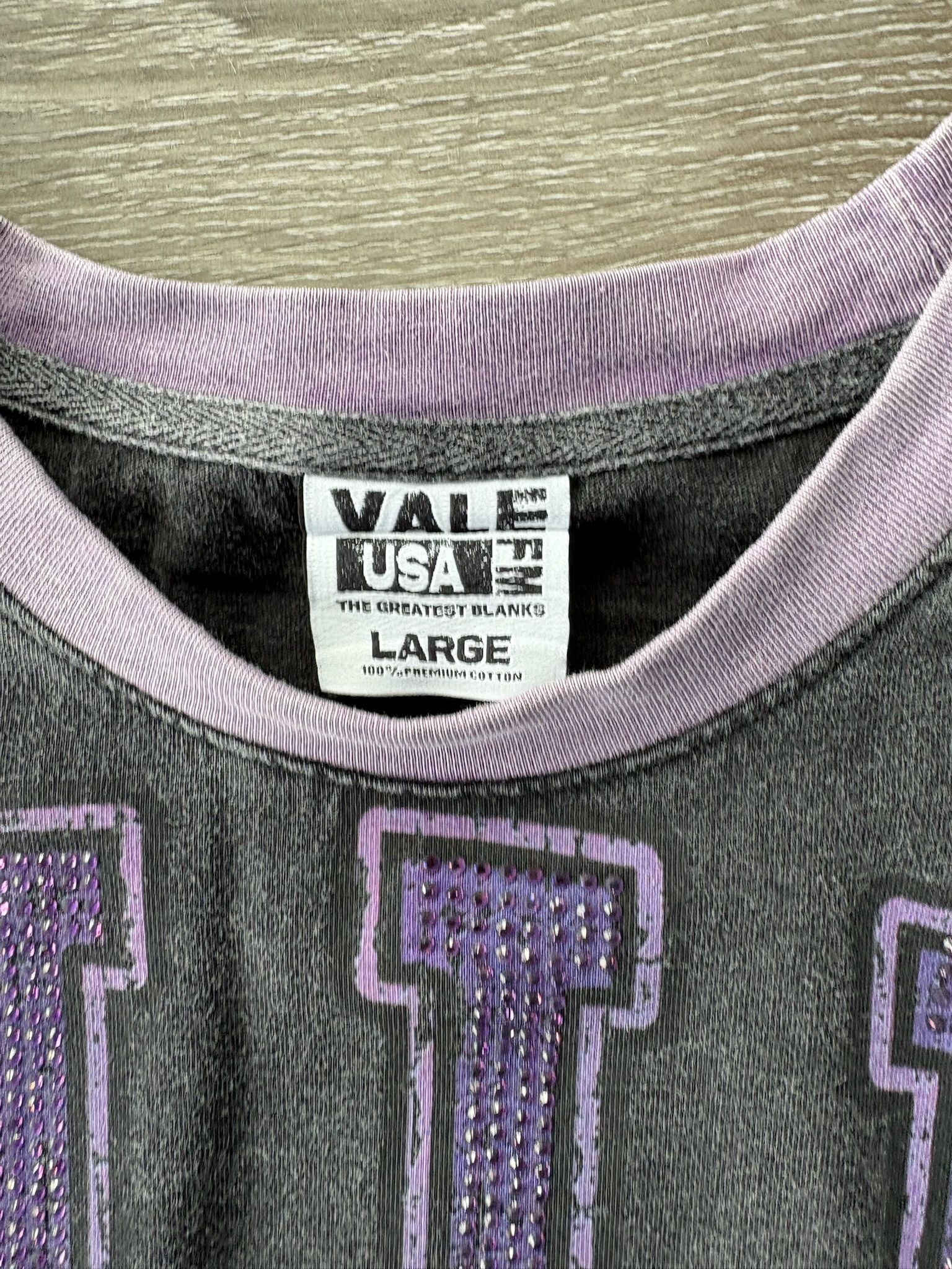 Vale Vale "Purple Rays" Bling Tee Shirt Size US L / EU 52-54 / 3 - 3 Thumbnail