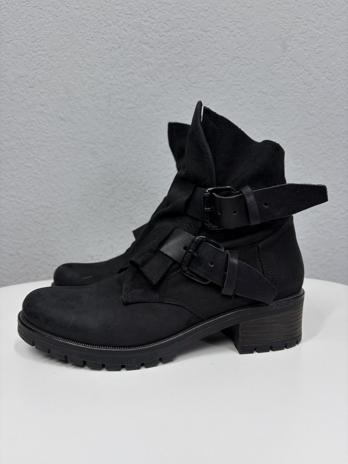 Hedi Slimane Vintage Italian AS 98 Rick Owens Style Leather Biker Boots Size US 7.5 / EU 40-41 - 10 Thumbnail