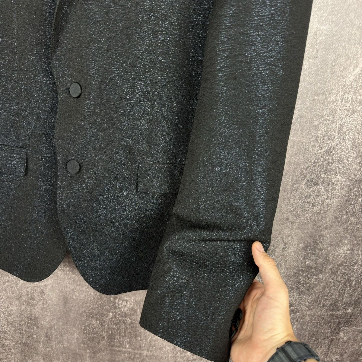 Hugo Boss Hugo boss Red Label Navy Tuxedo satin Blazer jacket shine Size 50R - 3 Thumbnail
