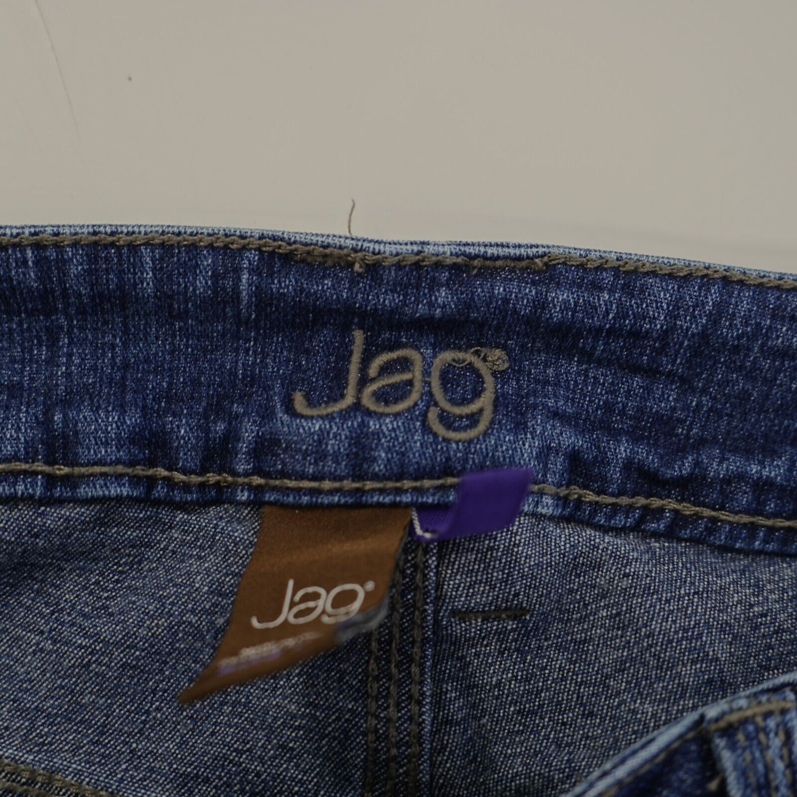 Designer Jag Stretch Blue Denim Capri Jeans Size 14 Mid Rise 32/25 Size 36" / US 14 / IT 50 - 7 Thumbnail