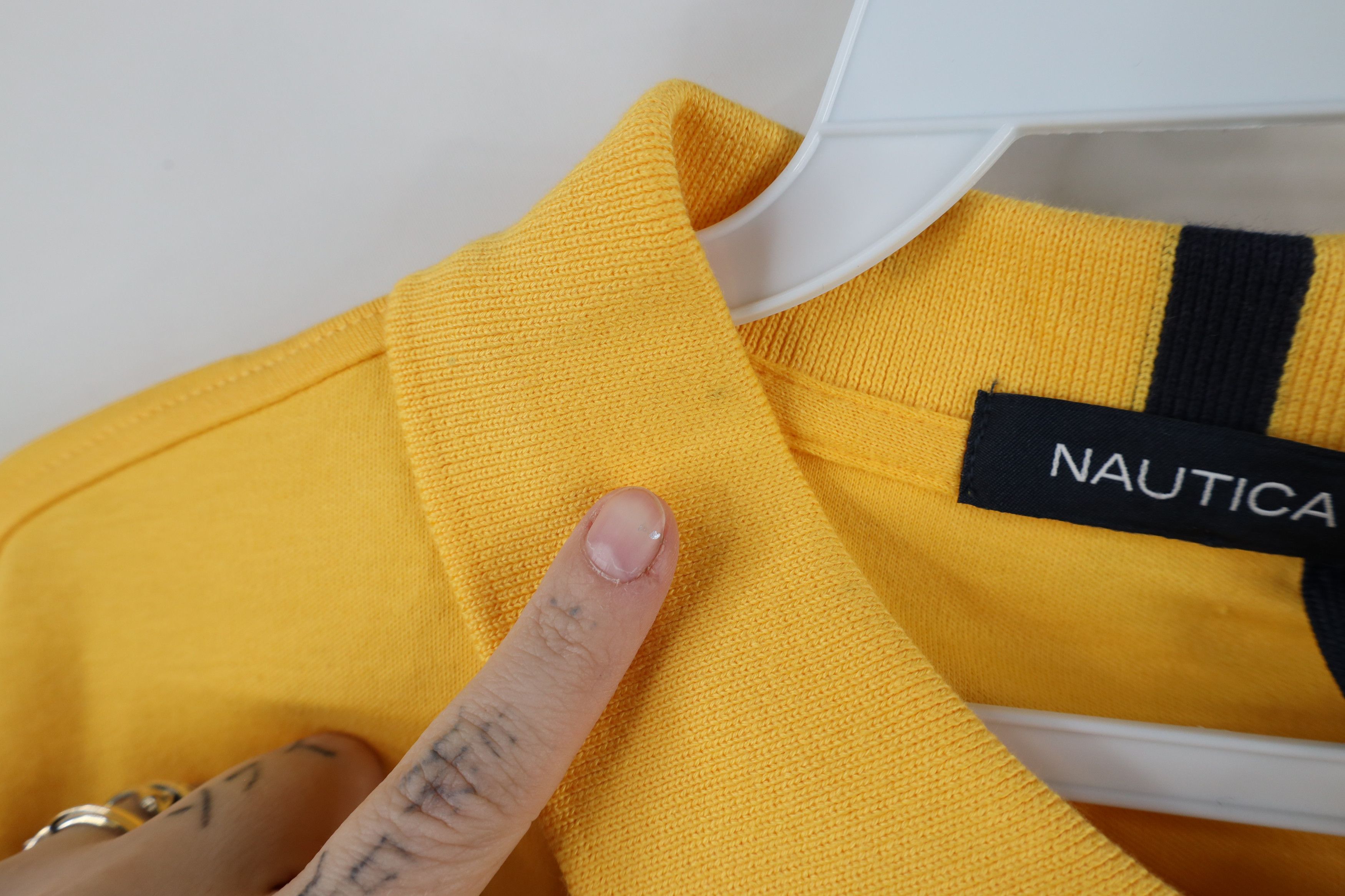 Nautica × Vintage Deadstock Vintage Nautica Sailing Collared Polo Shirt Yellow Size US XL / EU 56 / 4 - 10 Thumbnail