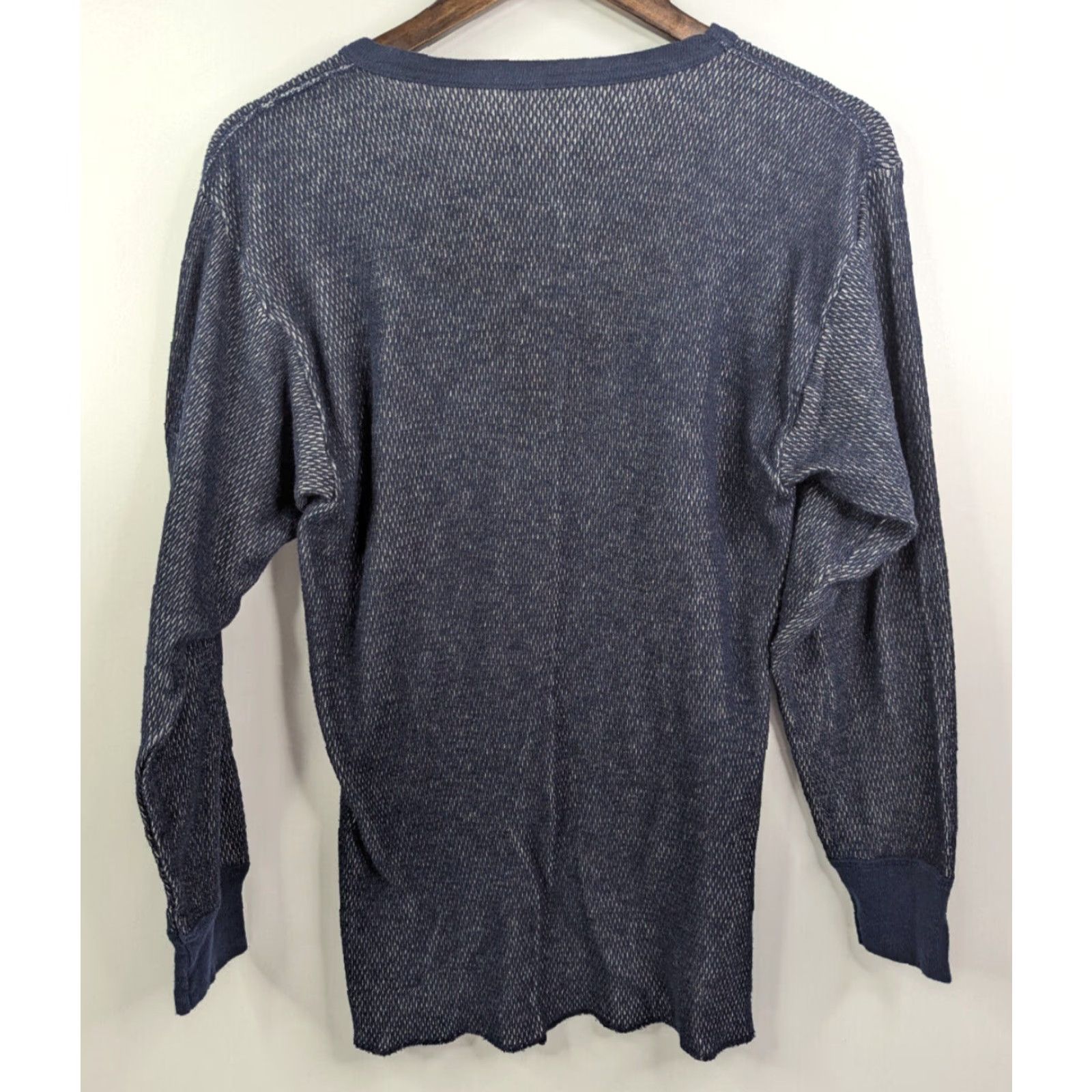 Vintage Morgan Mills Shirt Mens XL Navy Blue Thermal Waffle Knit Base Layer 90s Sports Outdoors Cotton Knit Crew Neck Tee Size US XL / EU 56 / 4 - 4 Thumbnail