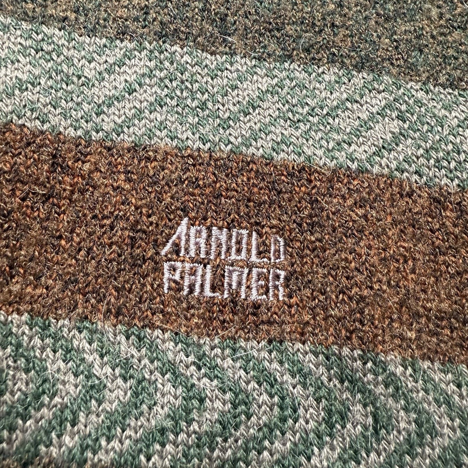 Vintage Vintage Arnold Palmer Earth Tone Striped Knit Cardigan Large Size US L / EU 52-54 / 3 - 3 Thumbnail