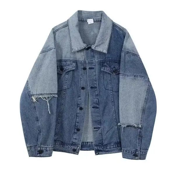 Other Crop Oversized Denim Jacket Female Patchwork Size XL / US 12-14 / IT 48-50 - 1 Thumbnail