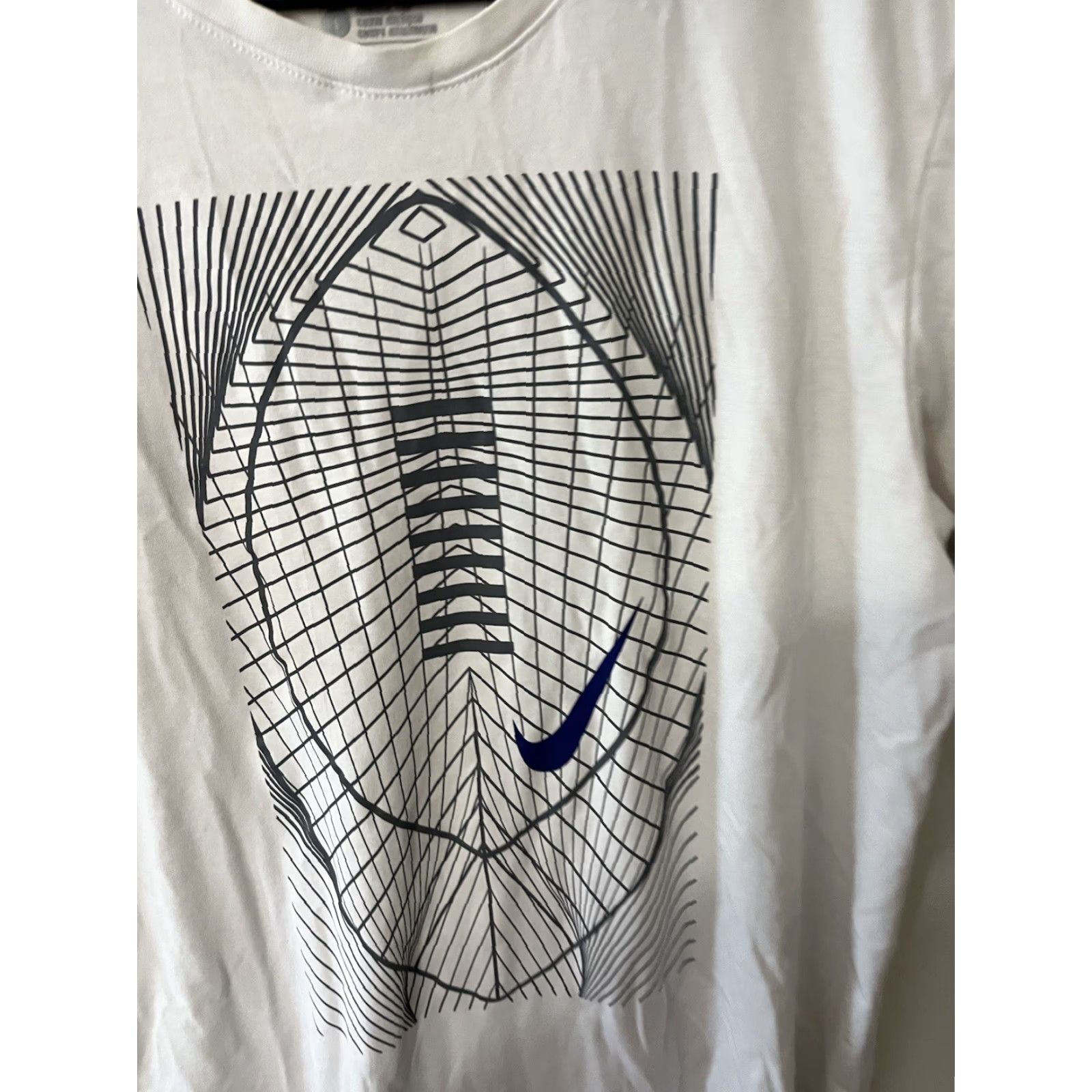 Nike VINTAGE Nike Mens Short Sleeve Football T-Shirt Size Large Crew Neck Activewear White Size US L / EU 52-54 / 3 - 2 Thumbnail