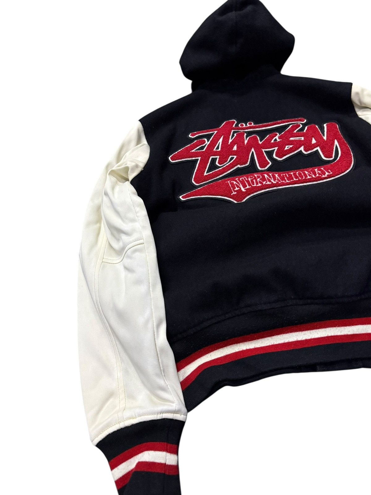 Stussy Vintage Stussy International Sign Hooded Wool Varsity Jacket Size US S / EU 44-46 / 1 - 9 Thumbnail