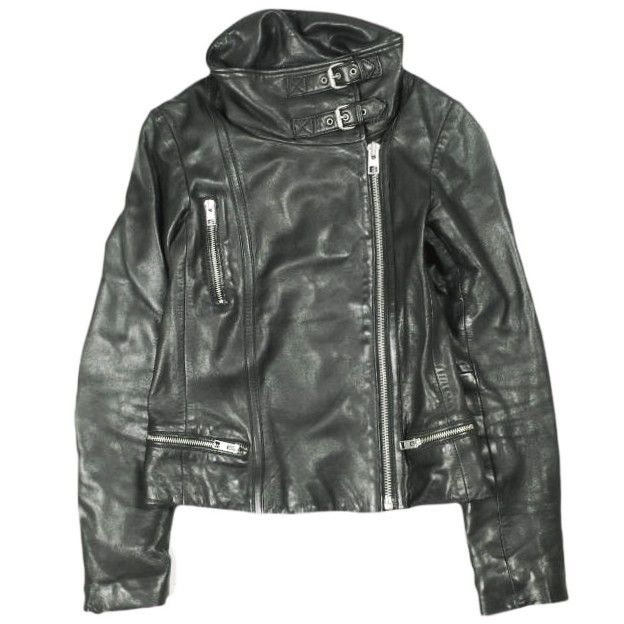 Other All Saints AllSaints BALES BIKER Lamb Leather Jacket Leather Outerwear WL116E DUTY FREE for USA Size ONE SIZE - 1 Thumbnail