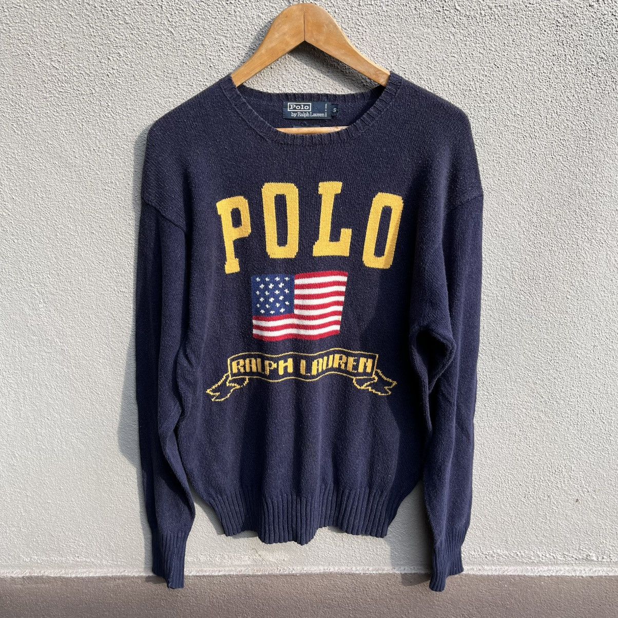 Polo Ralph Lauren Vintage POLO RALPH LAUREN usa flag crewneck Size US M / EU 48-50 / 2 - 1 Thumbnail