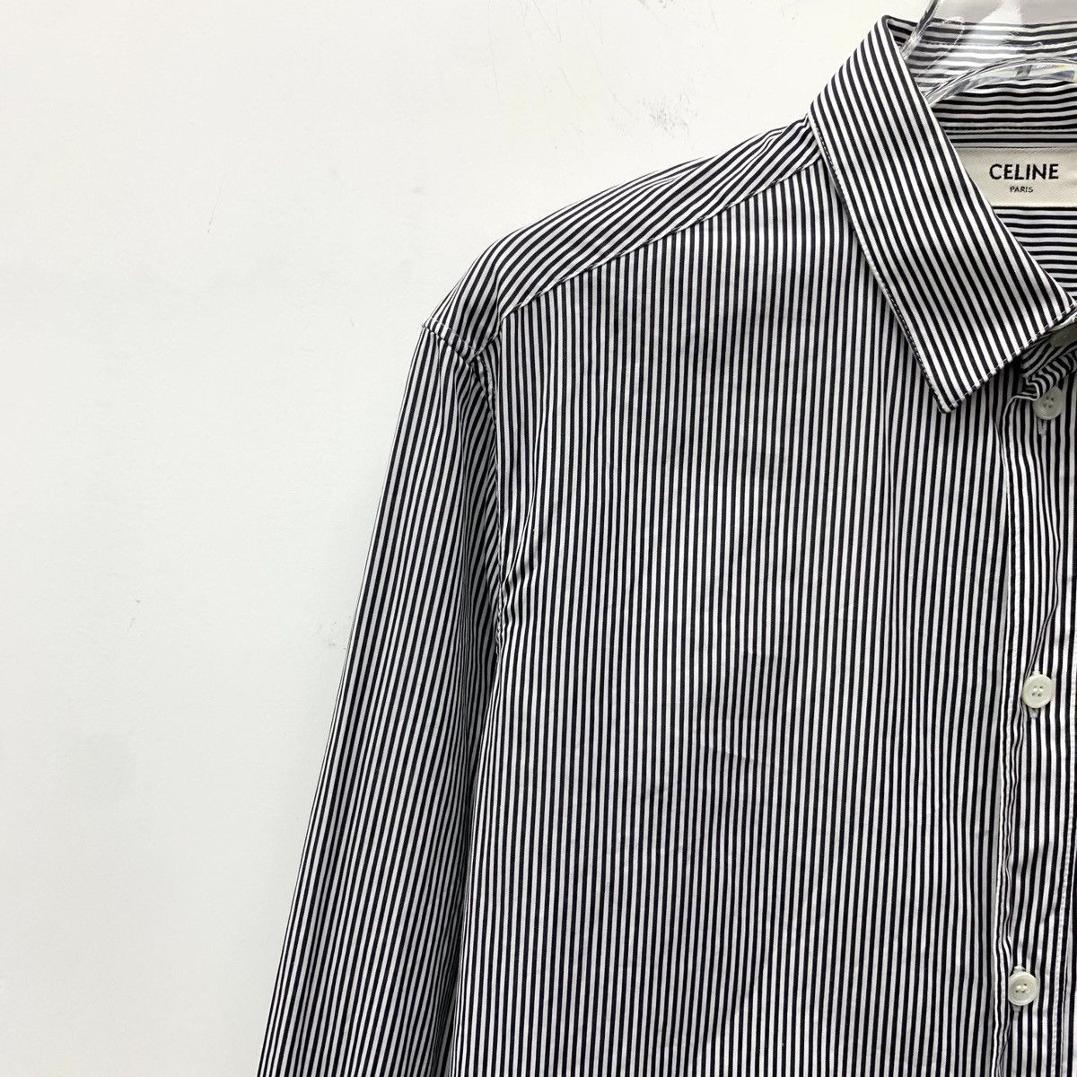 Celine Celine Striped Cotton Lapel Long Sleeve Shirt K26WX Size S / US 4 / IT 40 - 3 Thumbnail