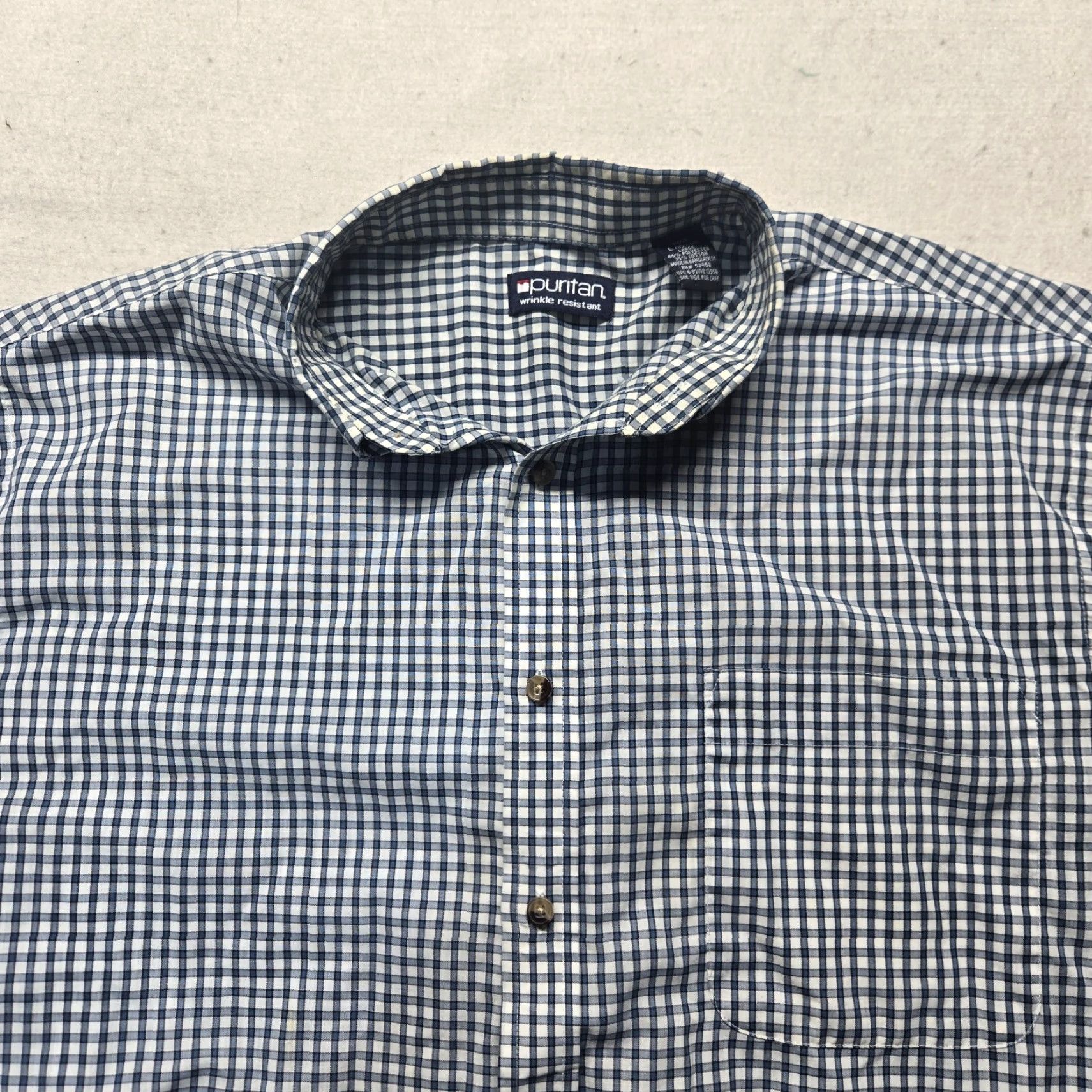 Vintage VINTAGE Puritan Blue Checkered Button-Up Shirt Adult Men's Size L Size US L / EU 52-54 / 3 - 2 Thumbnail