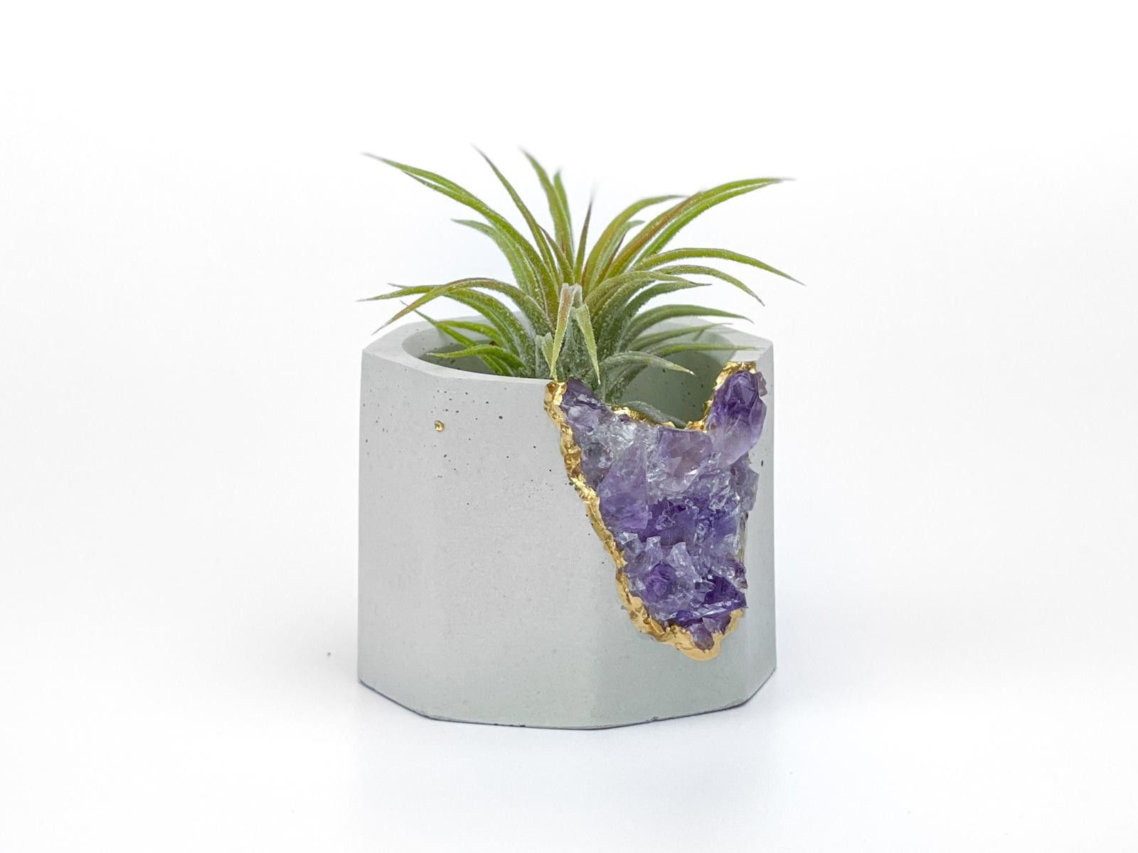 Other Gift Raw Amethyst Crystal Planter Geode Planter vase pot Size ONE SIZE - 6 Thumbnail