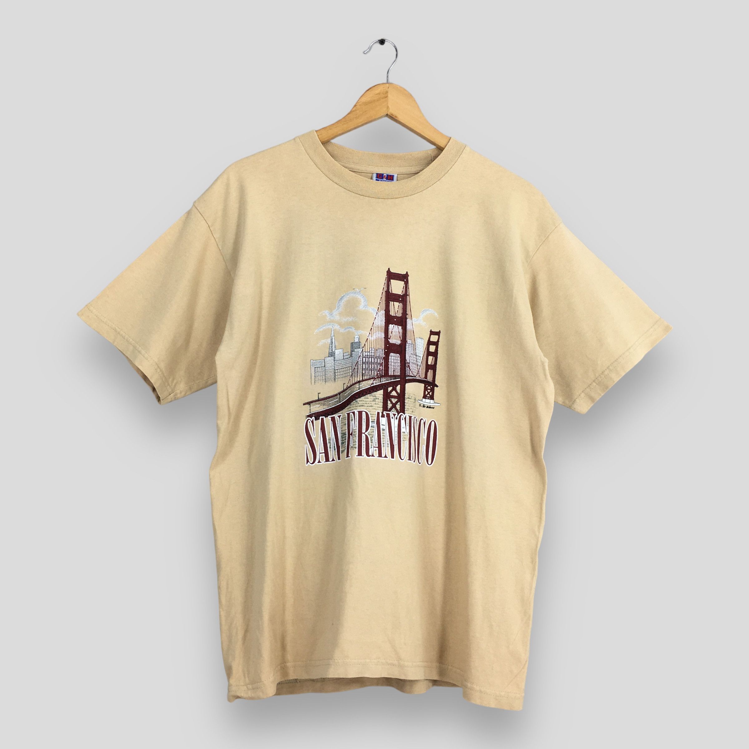 Vintage Vintage 90's San Francisco Usa Brown T shirt Large Size US L / EU 52-54 / 3 - 1 Thumbnail