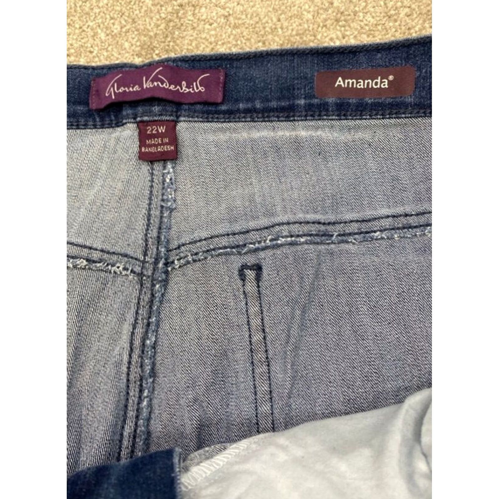 Gloria Vanderbilt Gloria Vanderbilt Jeans Amanda 22W Womens Denim Stretch 5-Pocket Regular Blue Denim NWT Size 40" / US 18 - 3 Thumbnail