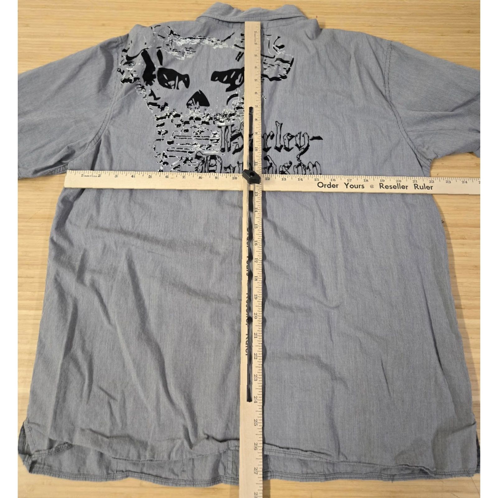 Harley Davidson Harley-Davidson Shirt Mens Large Gray Button Up Skull Graphic Biker Motorcycle Size US L / EU 52-54 / 3 - 6 Thumbnail