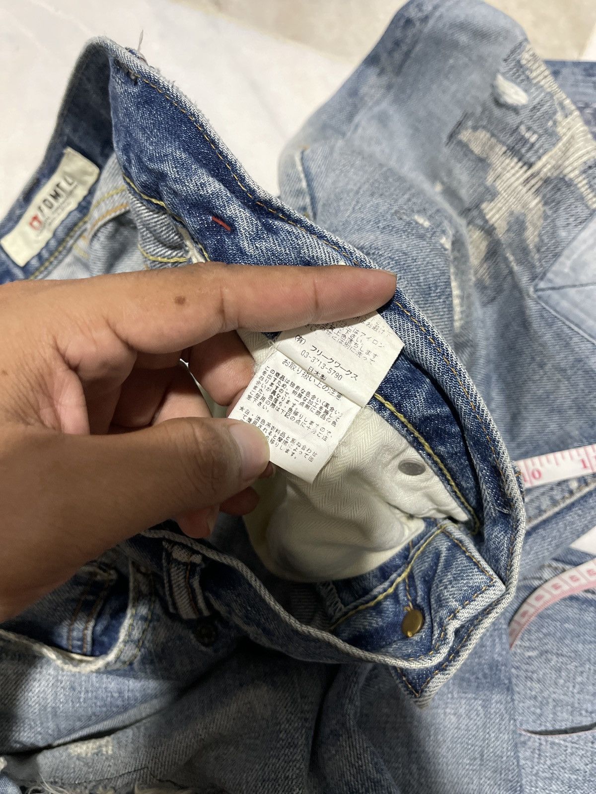 FDMTL 2021 FDMTL Sashiko Patch Denim Selveged Pants Size US 32 / EU 48 - 16 Thumbnail