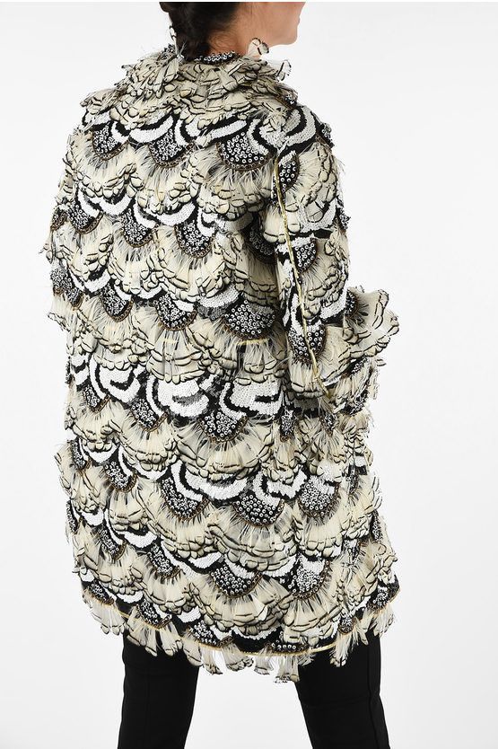 Dsquared2 og1mm0624 Sequined Feathers Coat in Multicolor Size S / US 4 / IT 40 - 2 Thumbnail