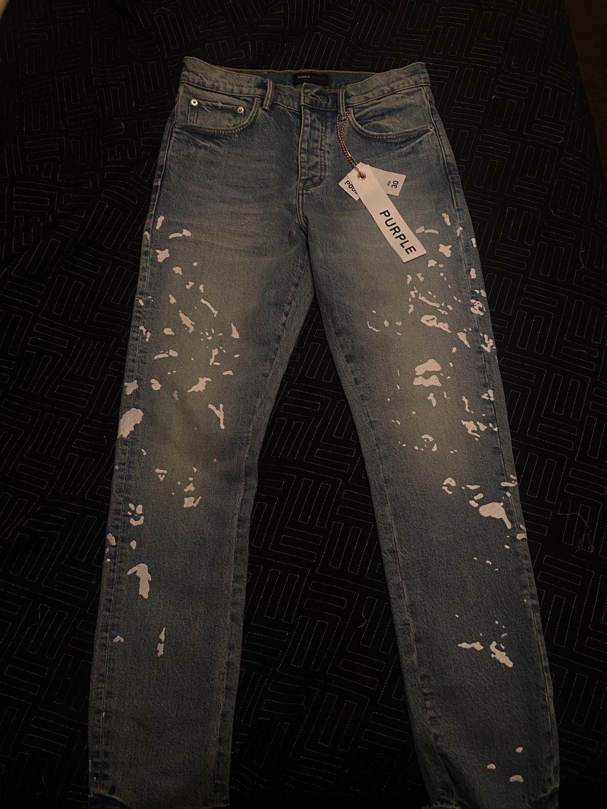 Purple Brand Purple brand jeans, blue denim white splatter design Size US 30 / EU 46 - 1 Thumbnail
