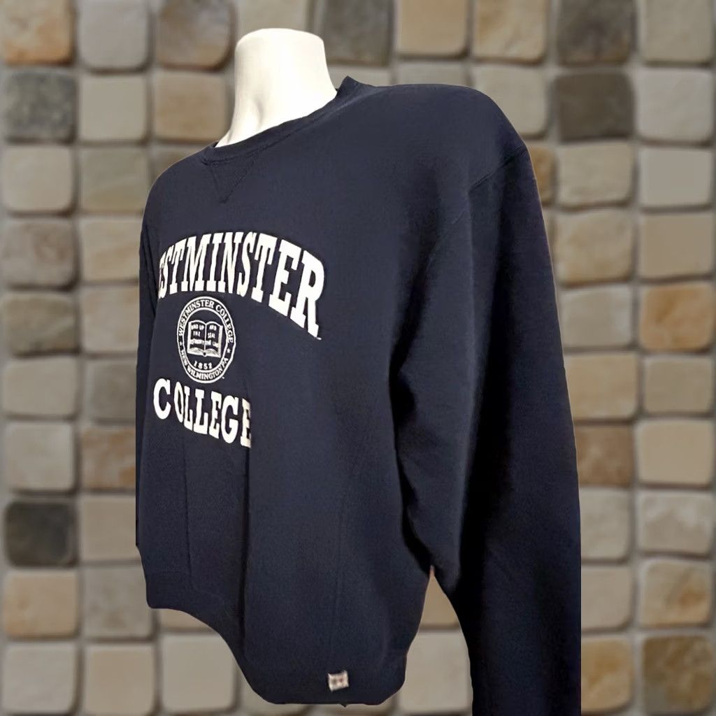 Vintage VINTAGE Russel Shirt M Blue VTG Westminster College Russell Sweatshirt Adult Medium Navy Pullover Size US M / EU 48-50 / 2 - 1 Thumbnail