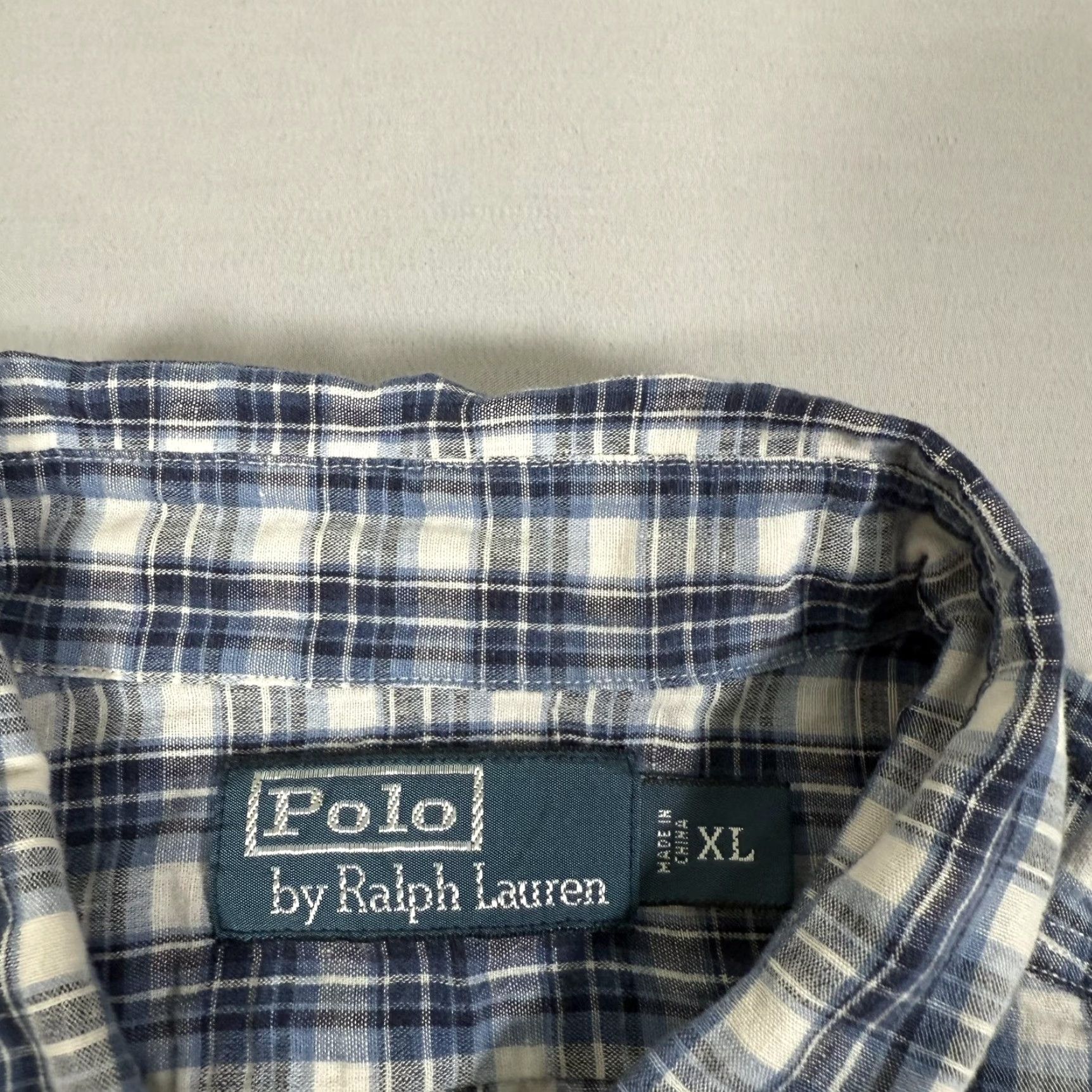 Polo Ralph Lauren VINTAGE Polo Ralph Lauren Shirt Mens XL Blue Plaid Linen Long Sleeve Button Down Preppy Size US XL / EU 56 / 4 - 7 Thumbnail