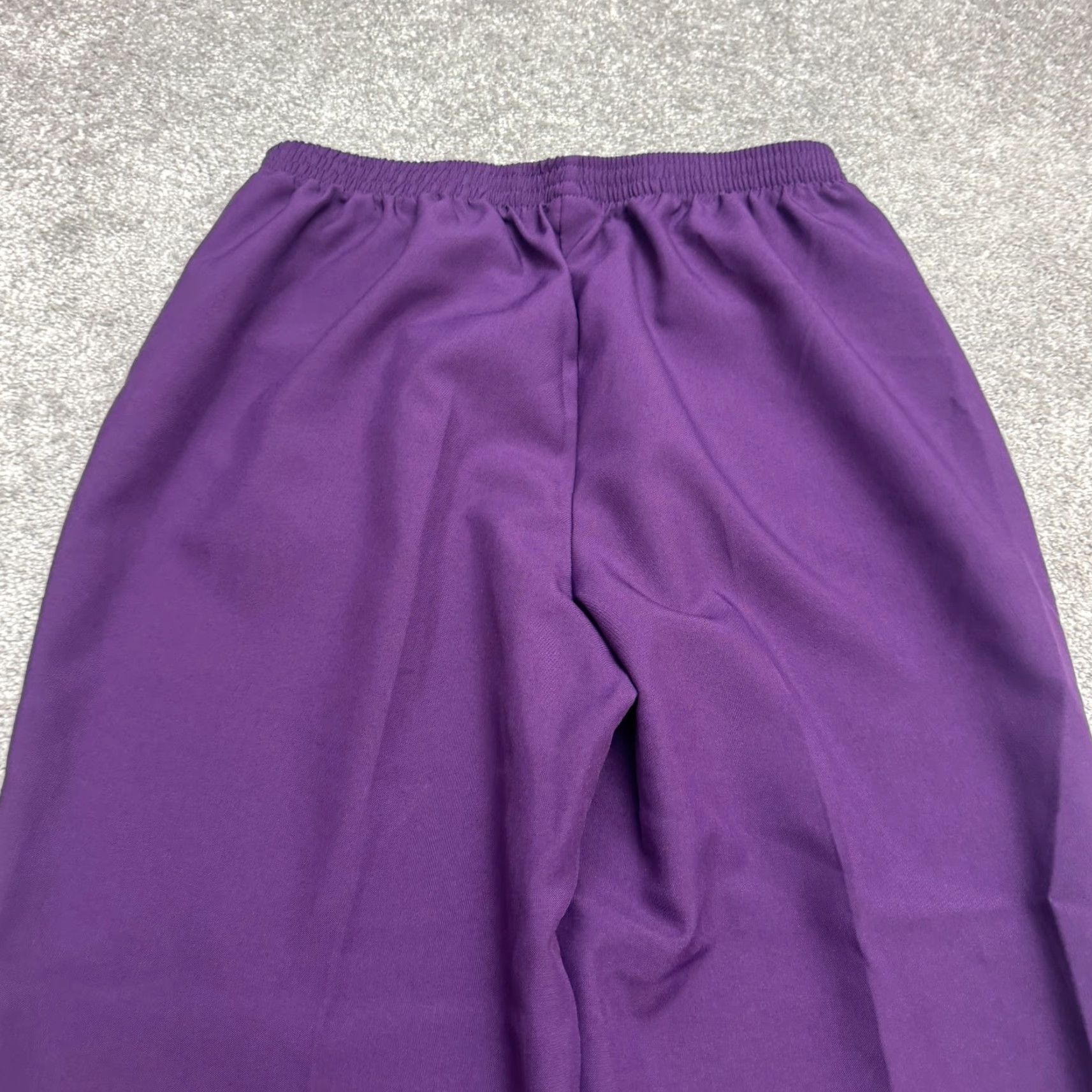 Vintage Sara Morgan Purple Pants Womens 16P Petite Straight Leg Dress Pants Elastic Waist Classic Slacks Modern & Preppy Womens Size 38" / US 16 / IT 52 - 4 Thumbnail