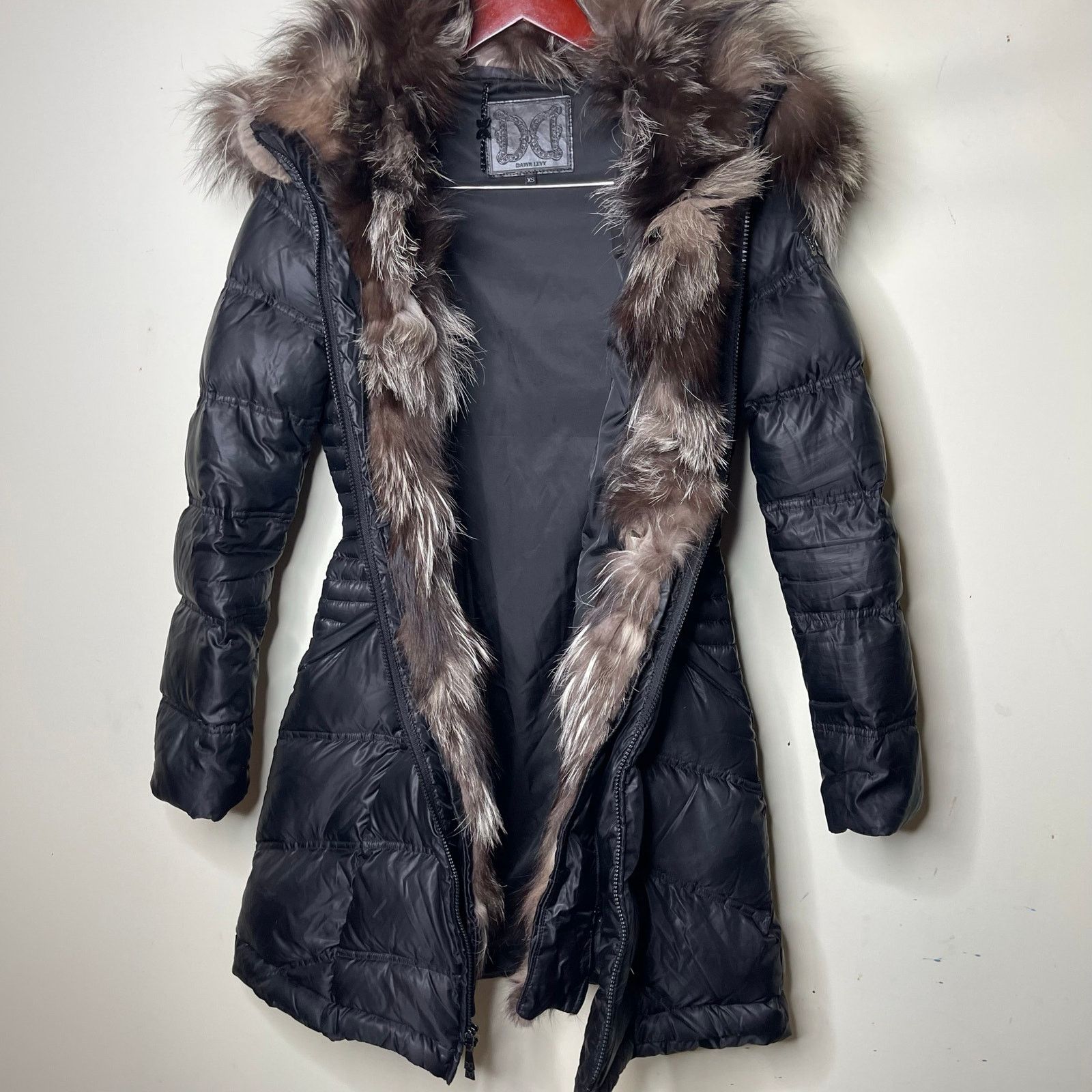 Other Dawn Levy black down filled coat with real fox fur trim XS Size XS / US 0-2 / IT 36-38 - 9 Thumbnail