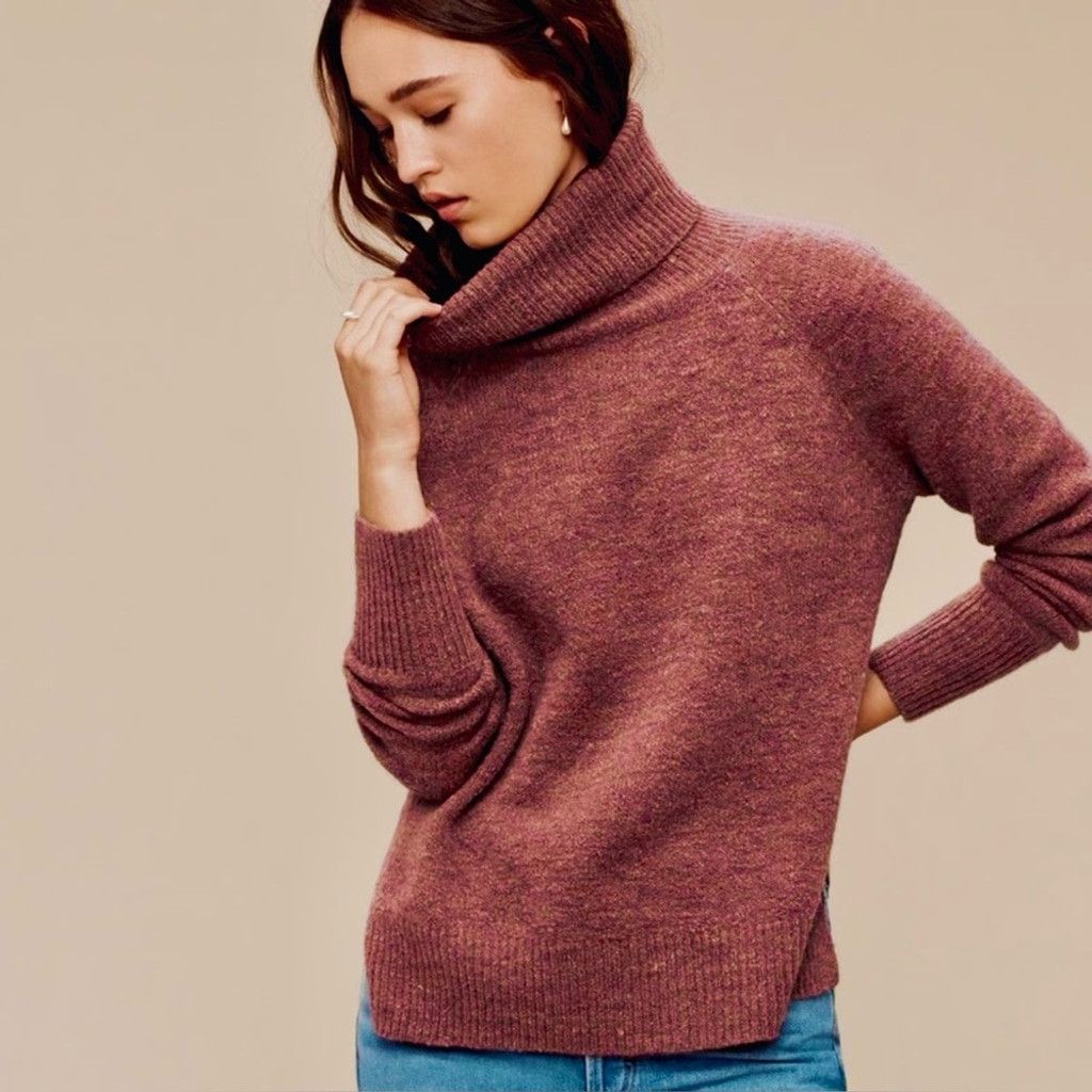 Other Babaton Burgundy Alpaca Wool Blend Cowl Sweater Size XS Size XS / US 0-2 / IT 36-38 - 1 Thumbnail