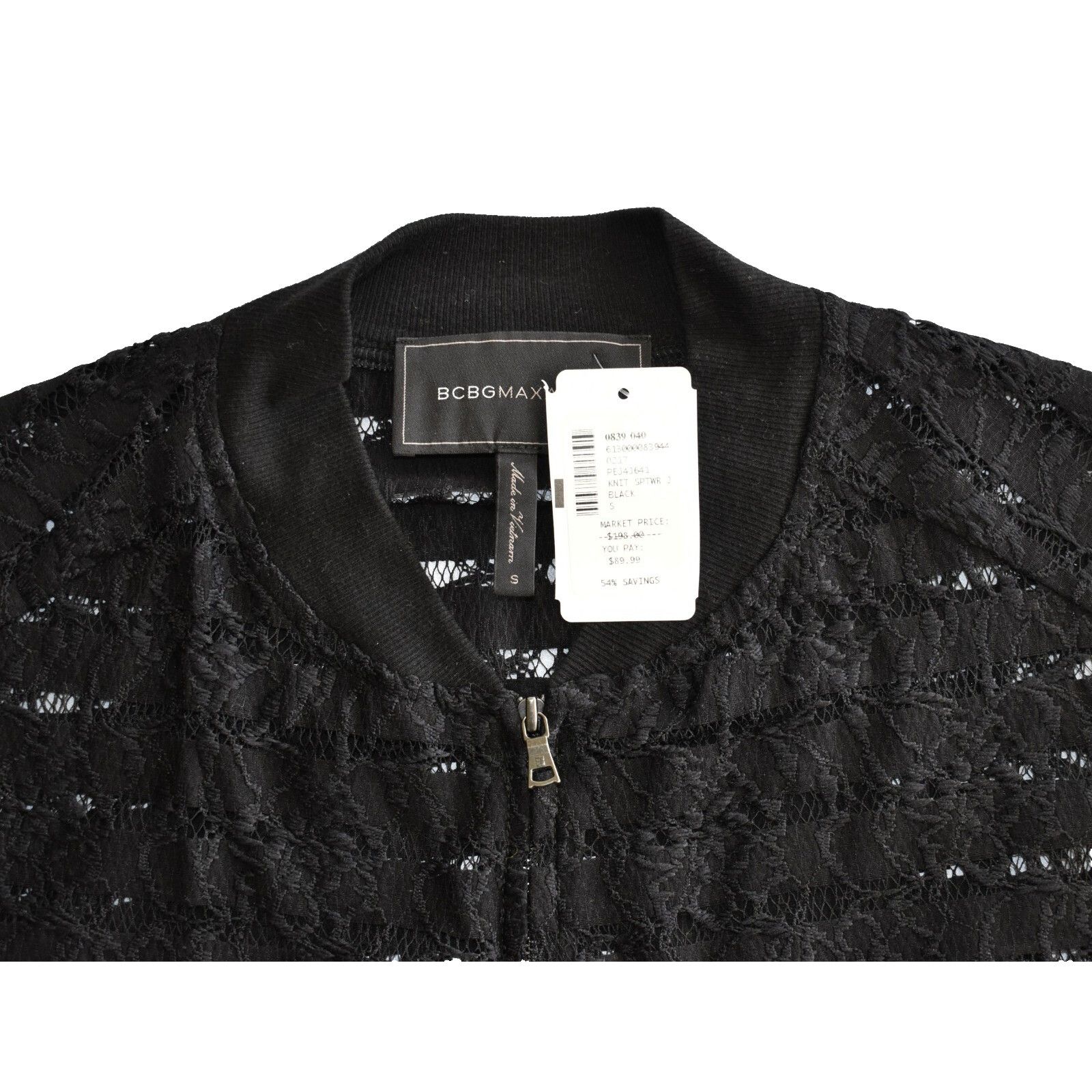 Bcbgmaxazria BCBG MAXAZRIA Cotton/Nylon Blend Lace Bomber Jacket S $198 Size S / US 4 / IT 40 - 4 Thumbnail