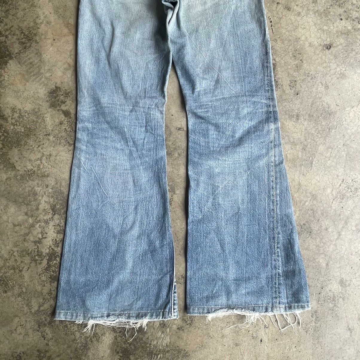 Edwin 🔥Vintage 80s Edwin Tapped Pocket Distress Flare Denim Jeans Size US 30 / EU 46 - 6 Thumbnail