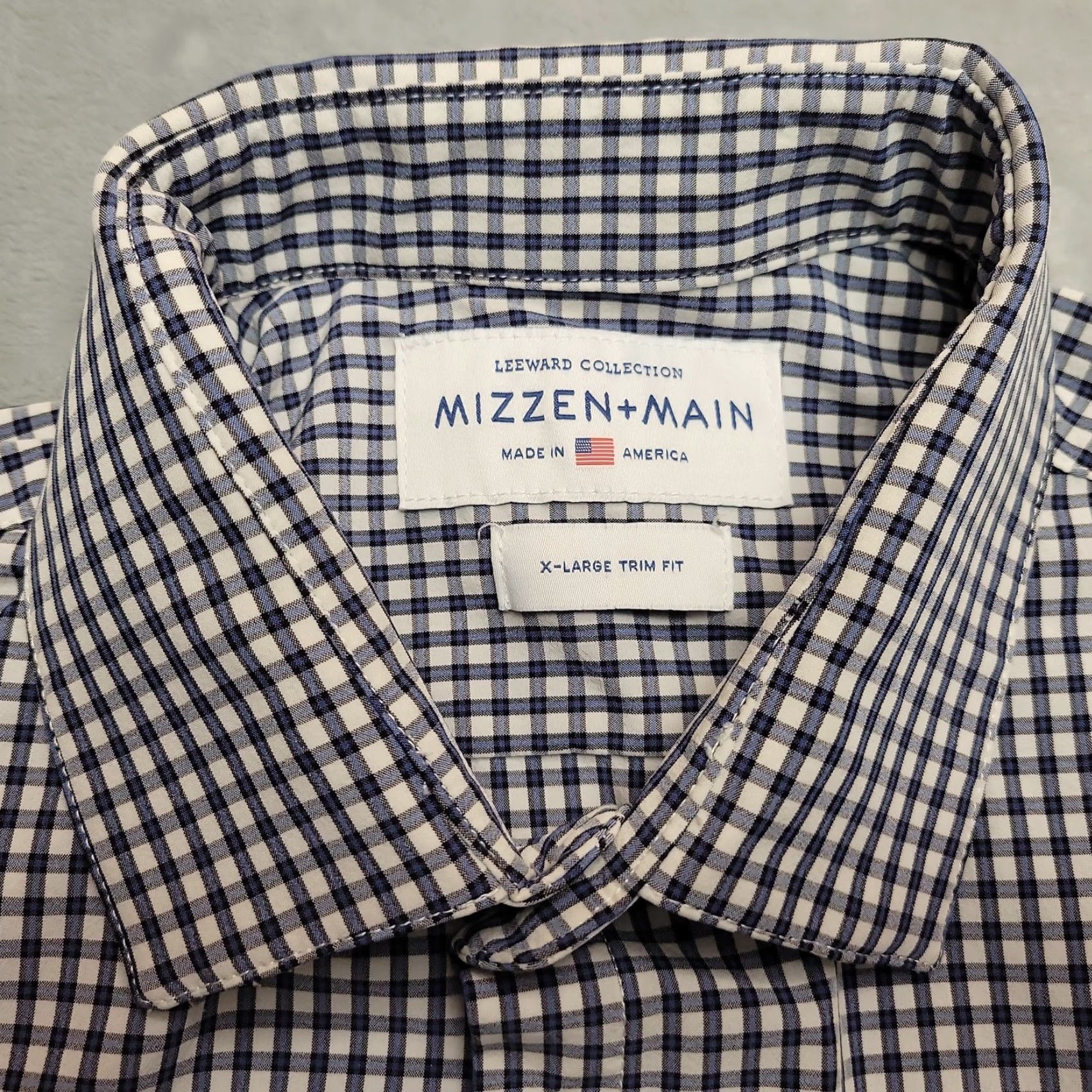 Mizzen+Main Mizzen+Main Shirt Mens XL Trim Fit Blue Check Leeward Long Sleeve Casual Travel Button-Up Plaid N/A Size US XL / EU 56 / 4 - 2 Thumbnail