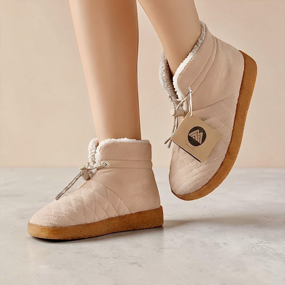 Malibu Sandals Malibu Women Quilted Fabric Little Dume Beige Boots Sz 7 Size US 7 / IT 37 - 1 Thumbnail
