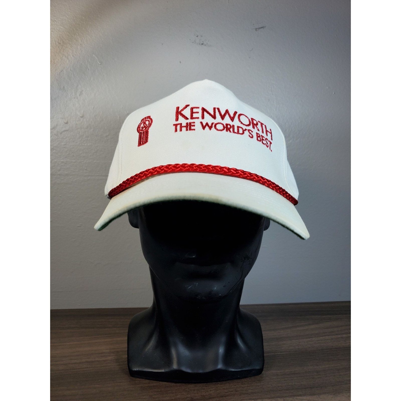 Vintage Kenworth Trucker Hat Strapback Embroidered Cap White Red Size ONE SIZE - 4 Thumbnail