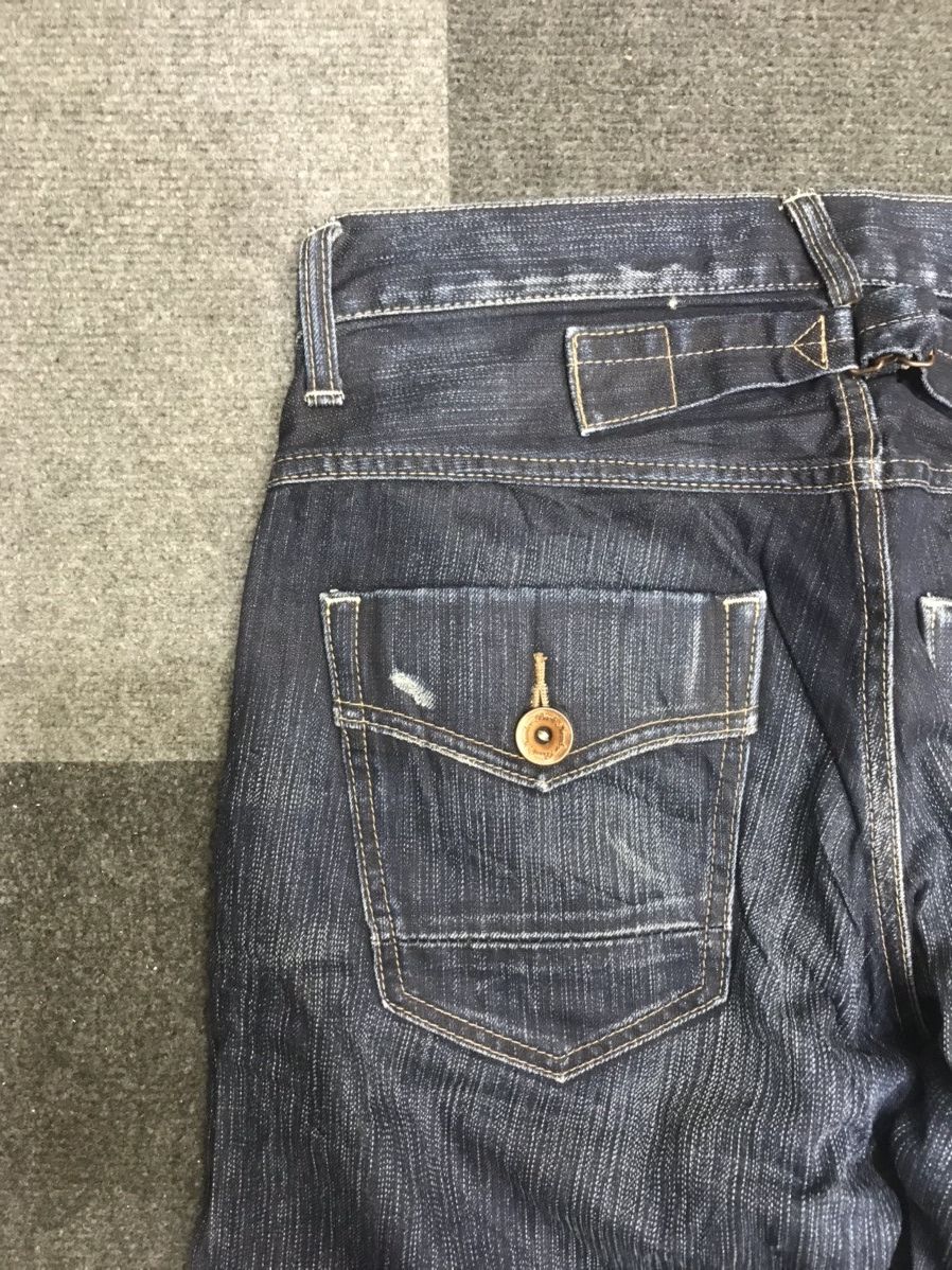 Japanese Brand BACK NUMBER Distressed Buckle Back Jeans Size US 31 - 13 Thumbnail
