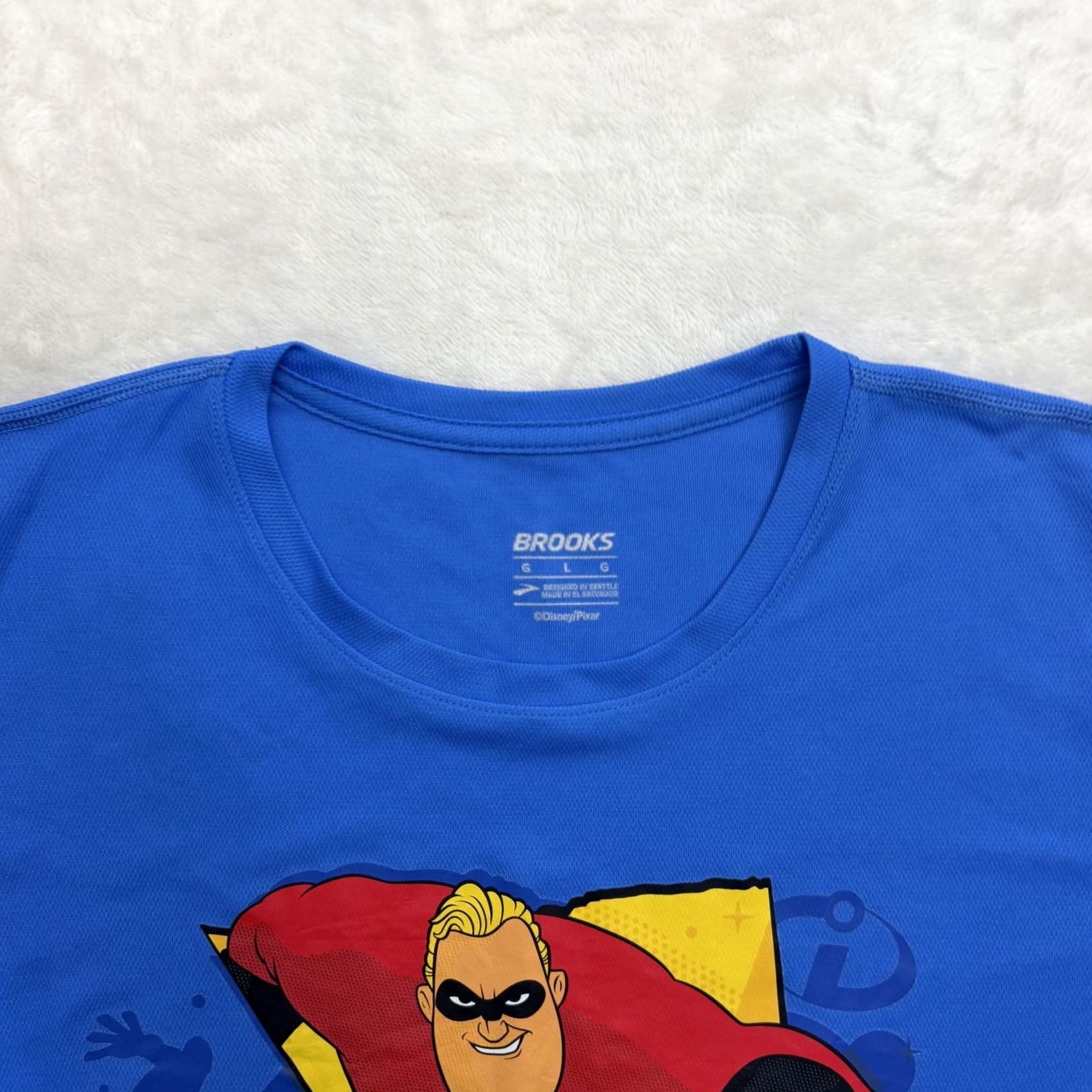Brooks RunDisney Incredibles Brooks Shirt Mens L Blue Short Sleeve T-Shirt Moisture Wicking Quick Dry Size US L / EU 52-54 / 3 - 3 Thumbnail
